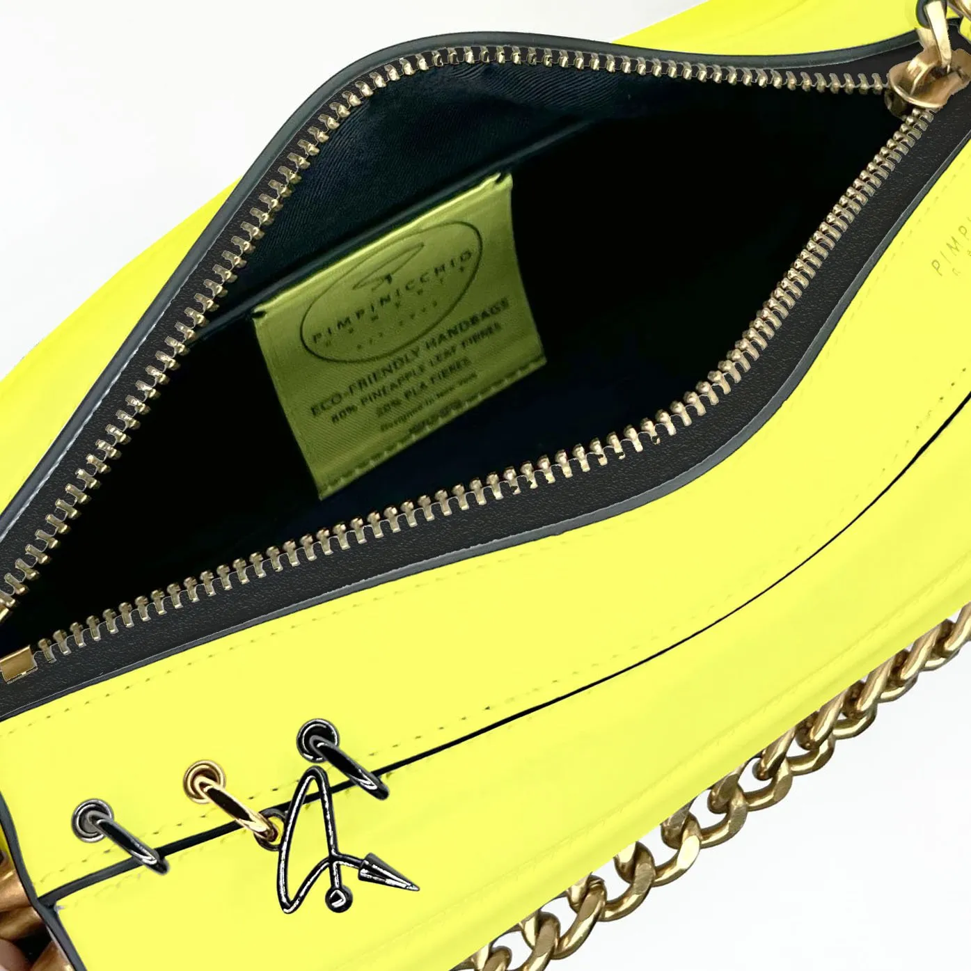 140E Tube Cross-body Bag in Yellow with Chain