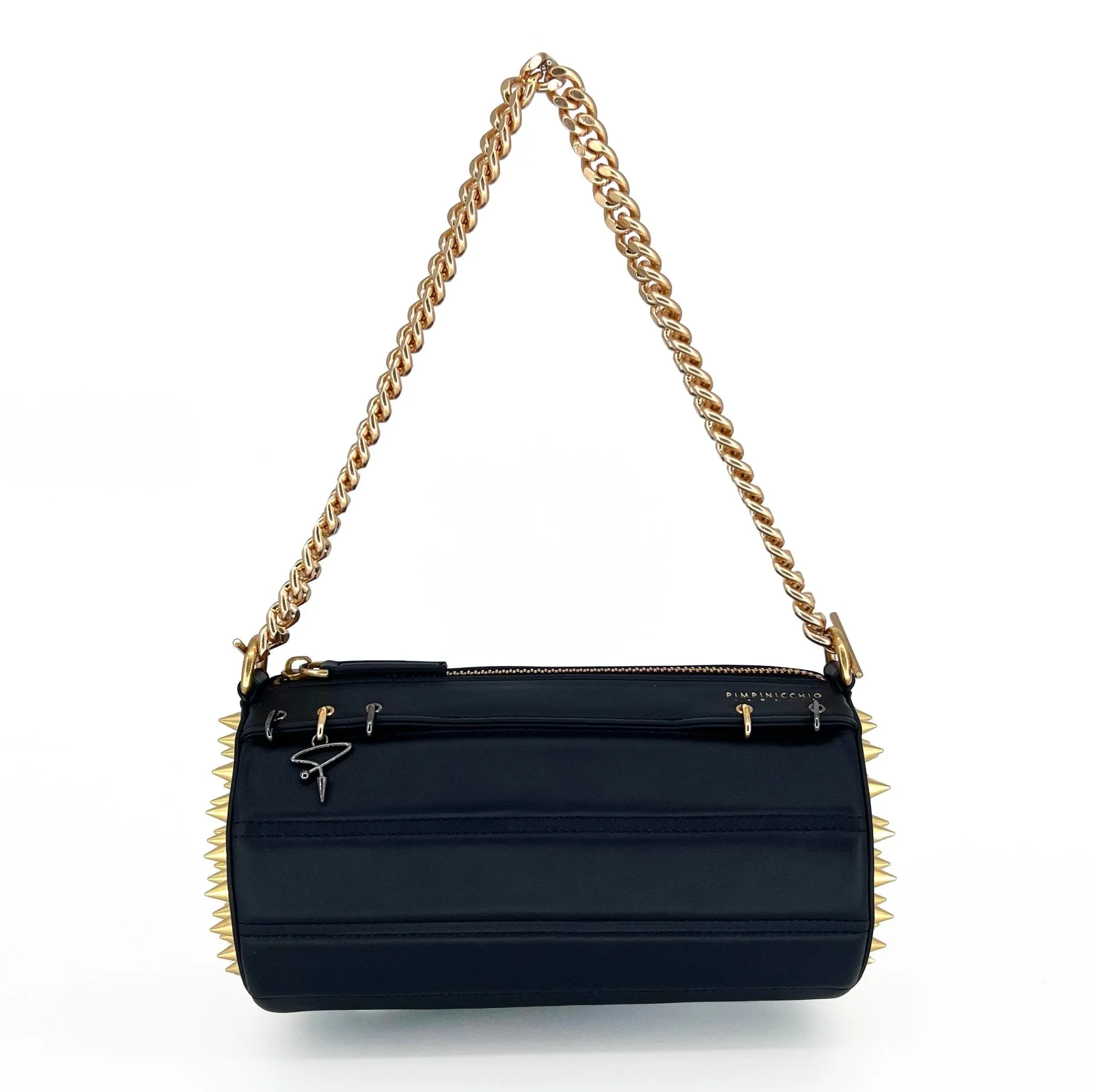 140E Tube Cross-body Bag in Yellow with Chain