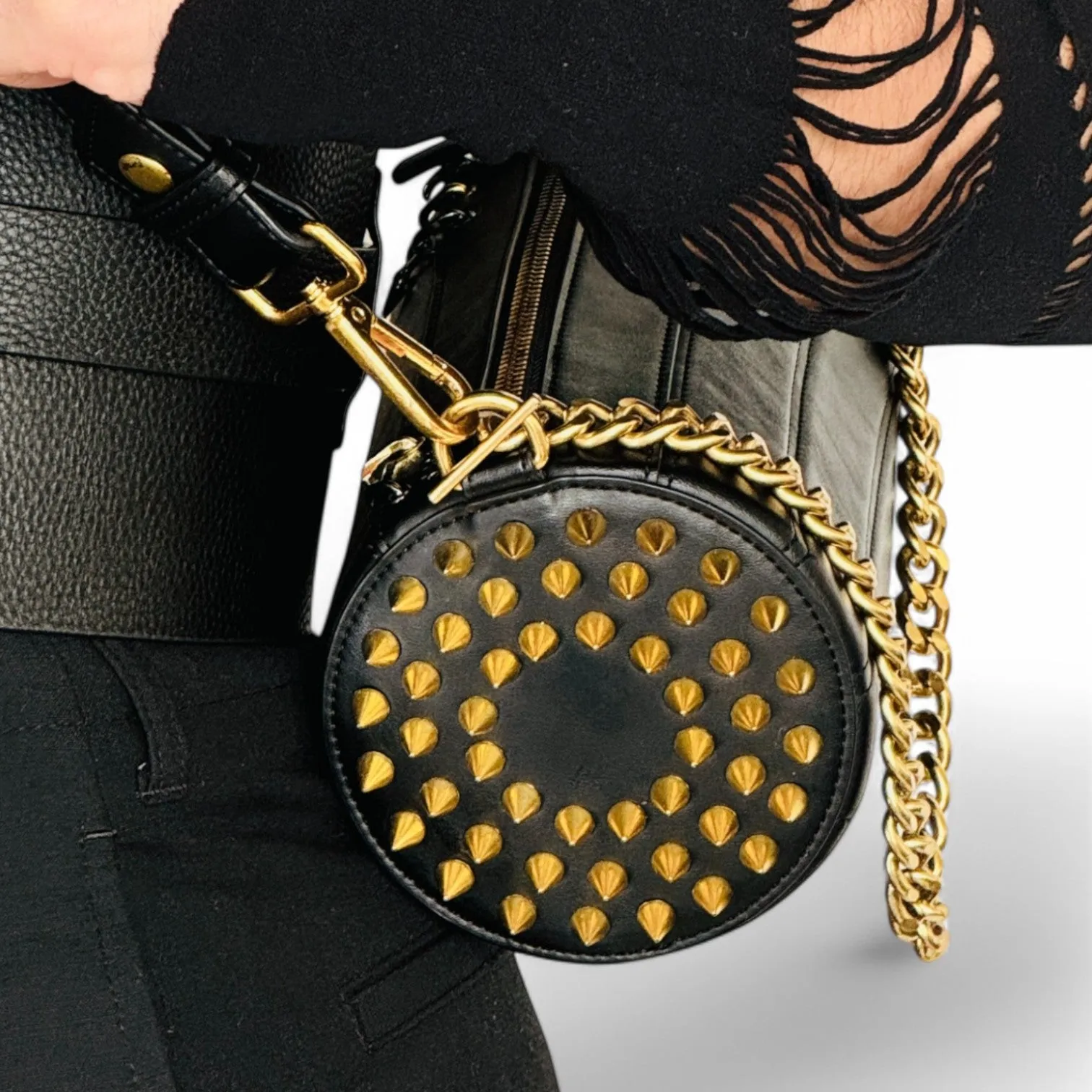140E Tube Cross-body Bag in Yellow with Chain
