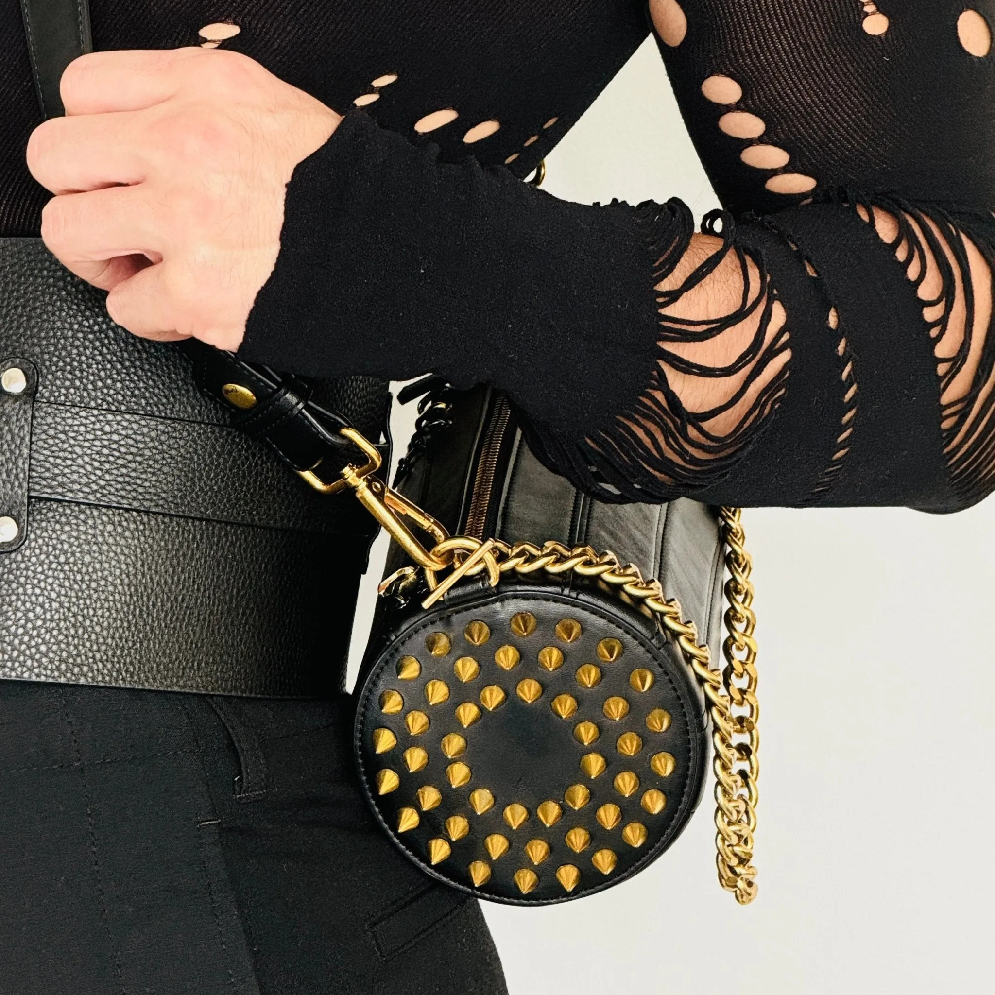 140E Tube Cross-body Bag in Yellow with Chain