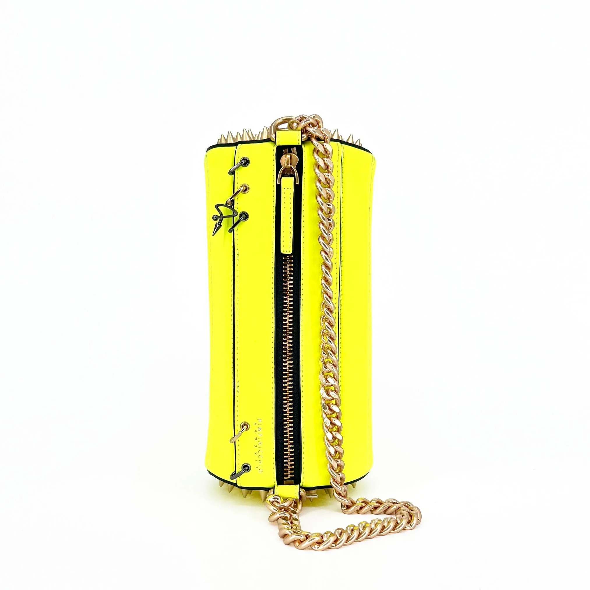 140E Tube Cross-body Bag in Yellow with Chain
