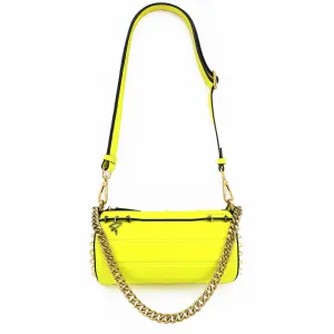 140E Tube Cross-body Bag in Yellow with Chain