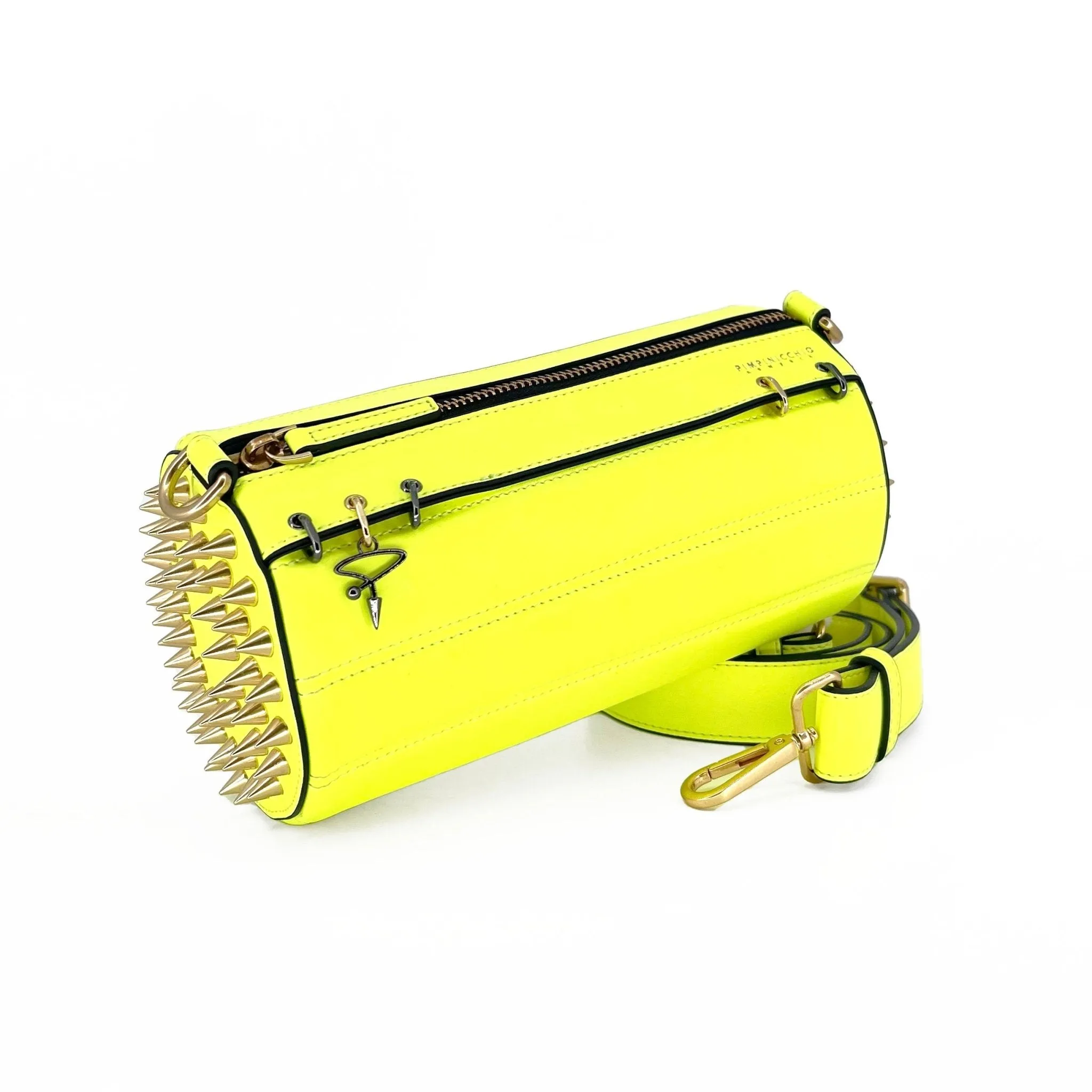 140E Tube Cross-body Bag in Yellow with Chain