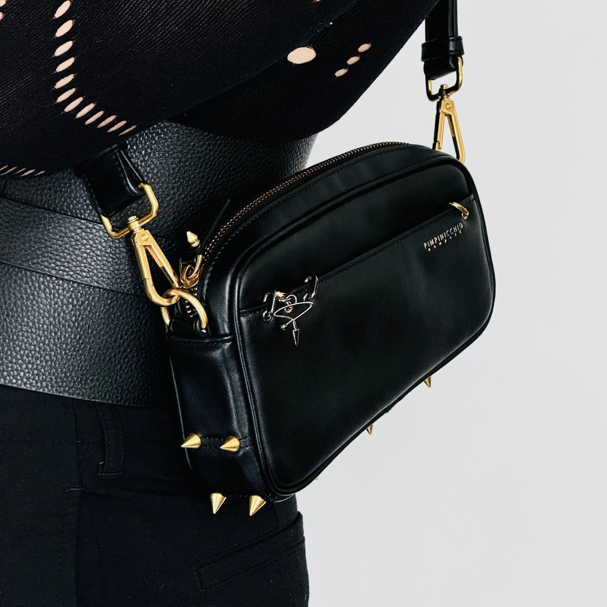 200W Asymmetrical Belt Bag In Black