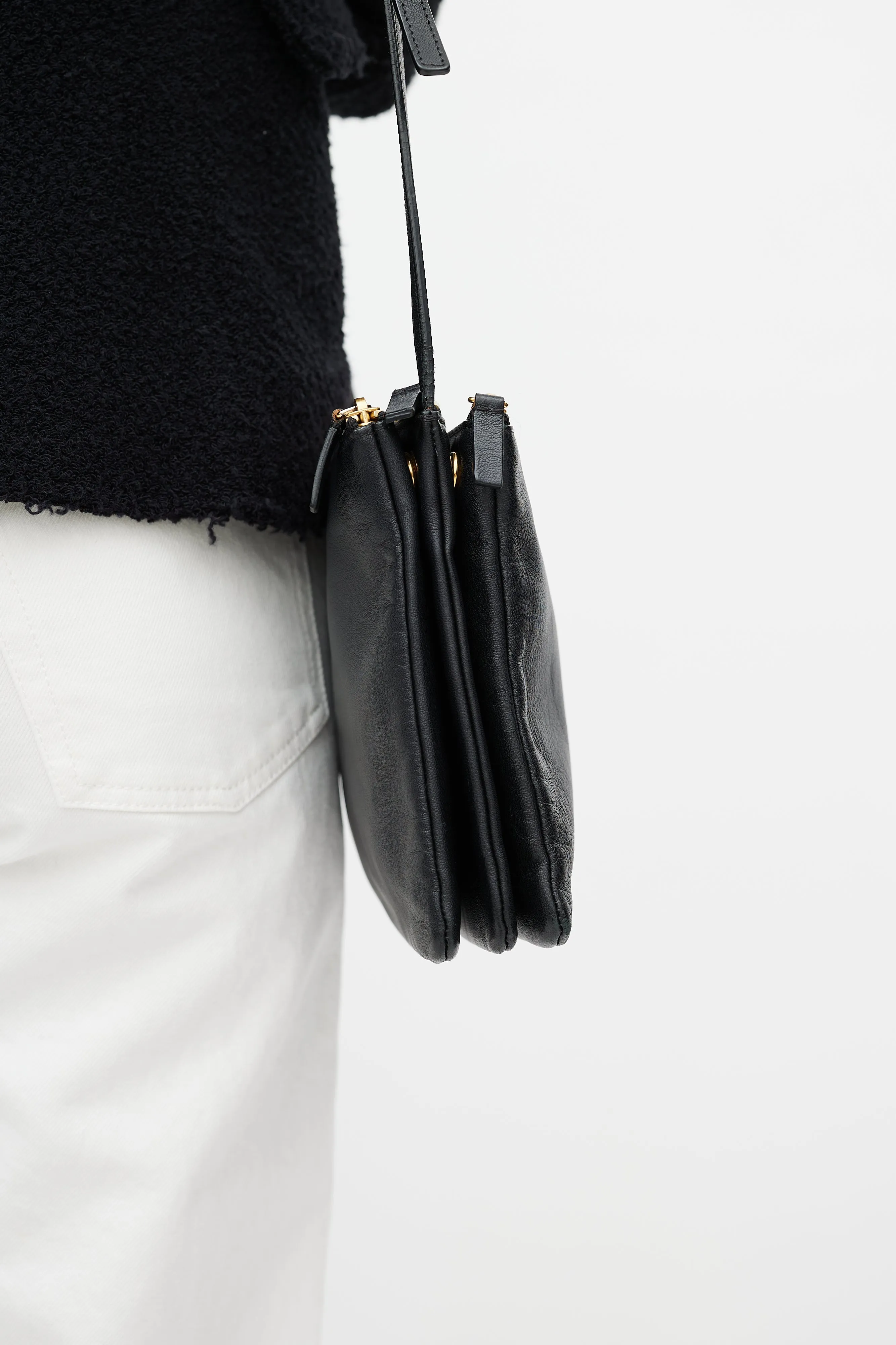 2014 Black Large Trio Crossbody Bag