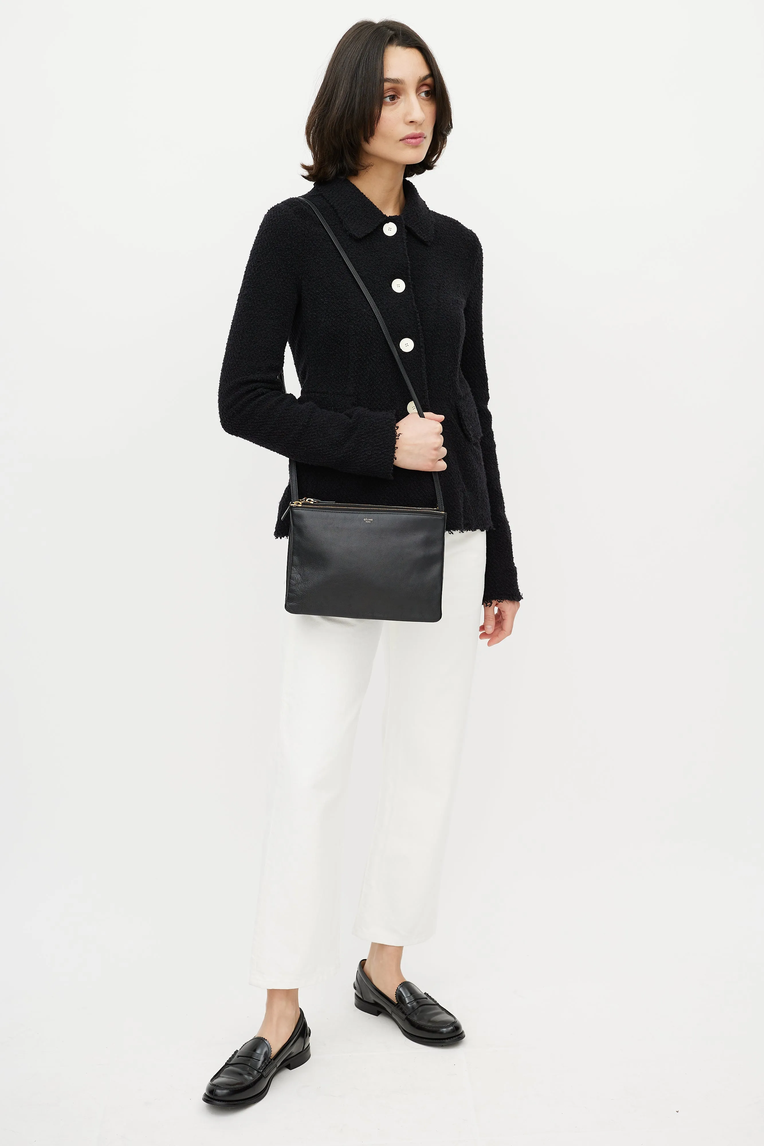 2014 Black Large Trio Crossbody Bag