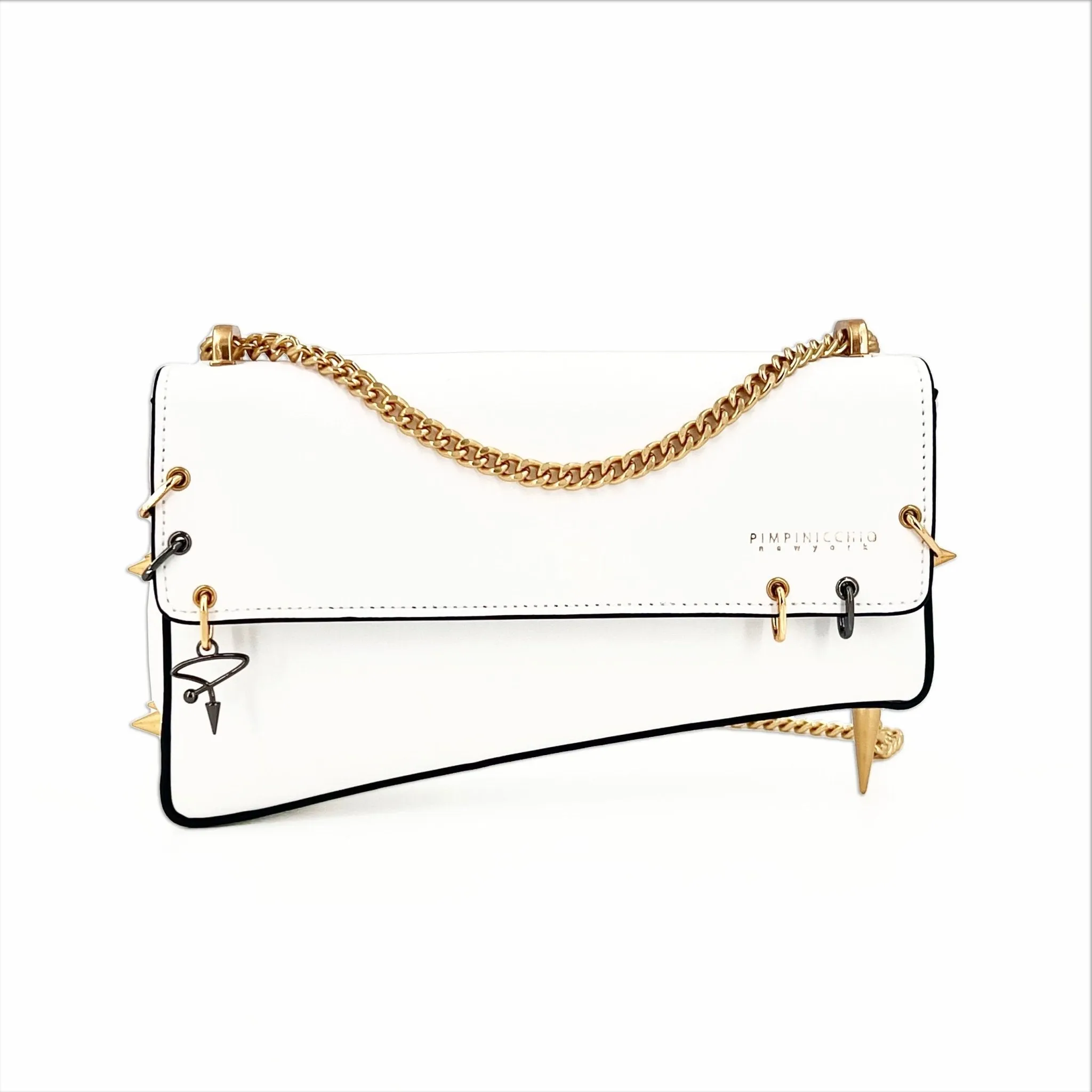 30H Asymmetrical Chain Bag in Black