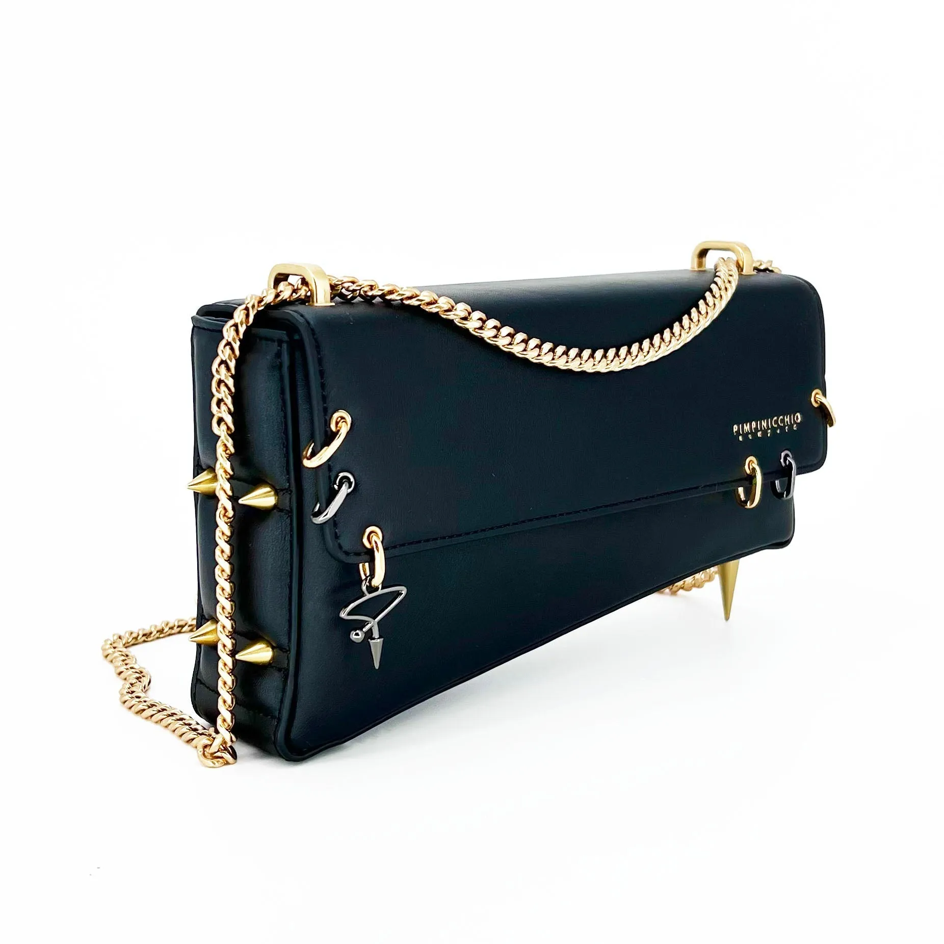 30H Asymmetrical Chain Bag in Black