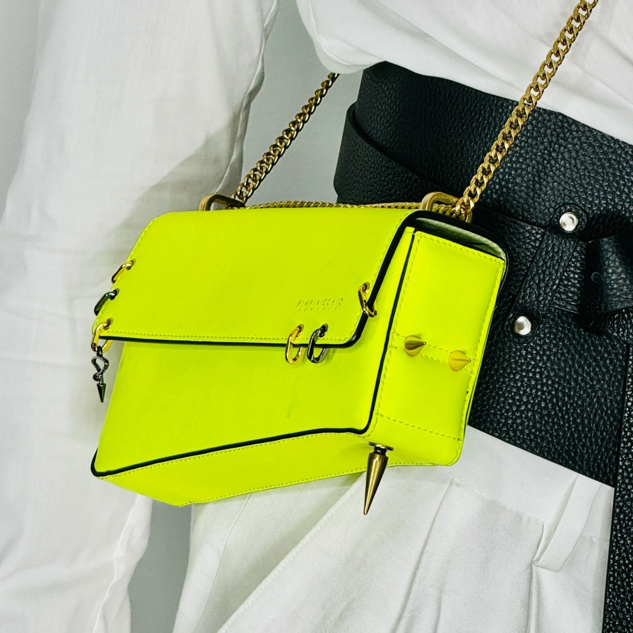 30H Asymmetrical Chain Bag in White