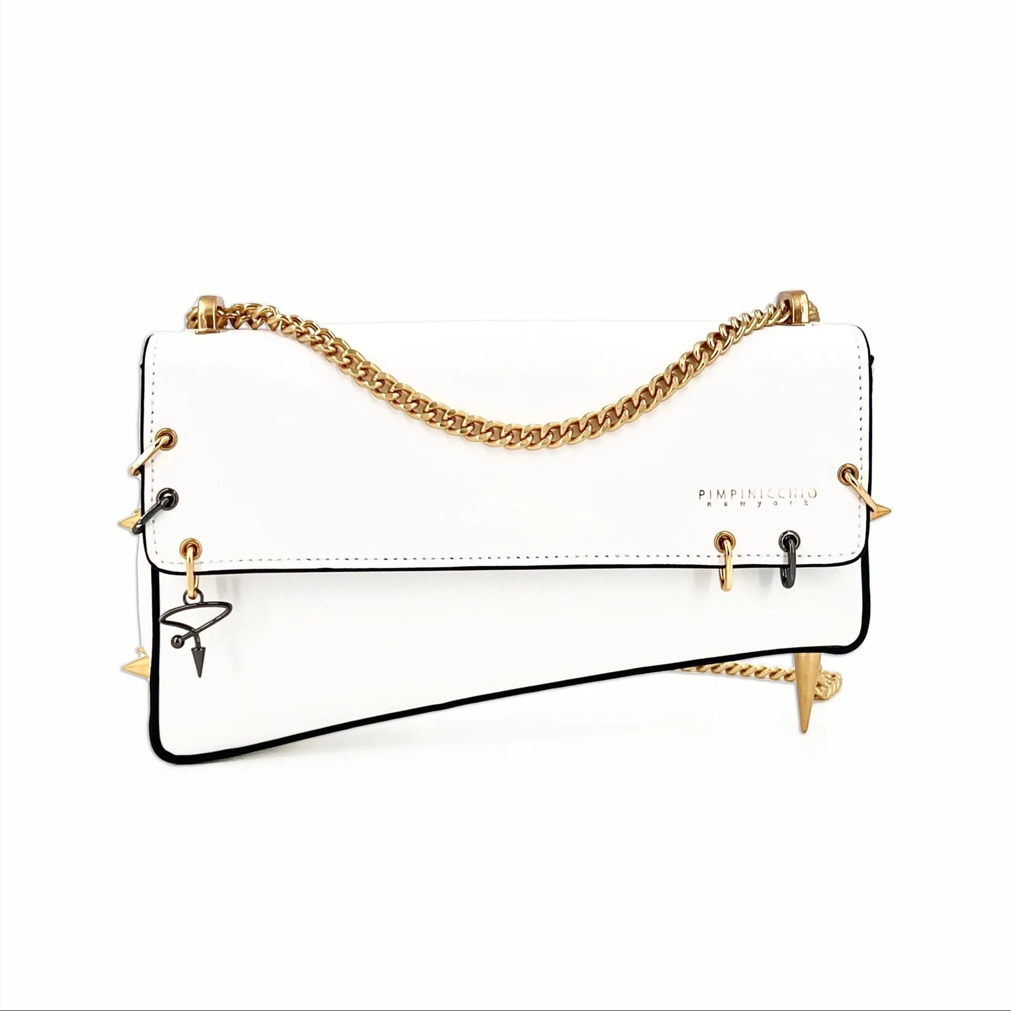 30H Asymmetrical Chain Bag in White