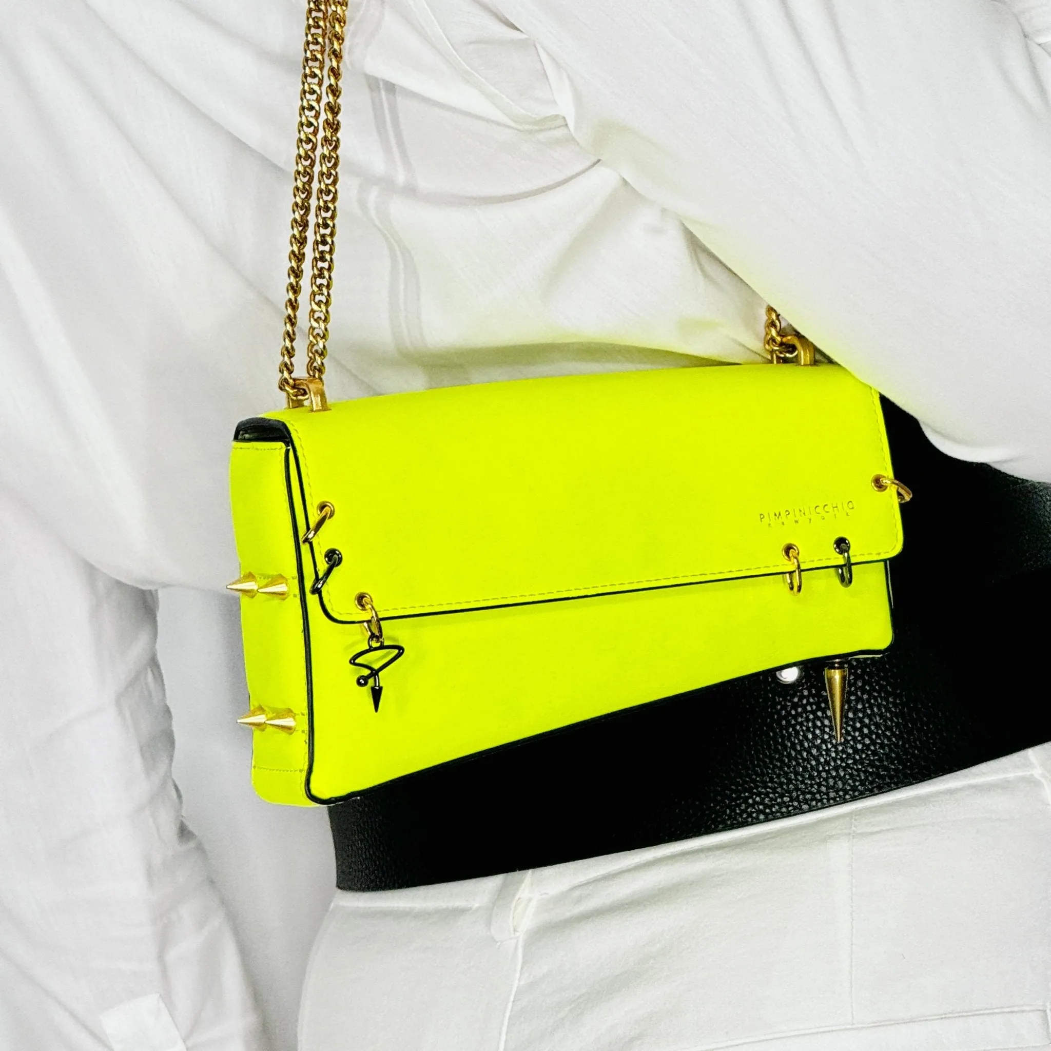 30H Asymmetrical Chain Bag in White