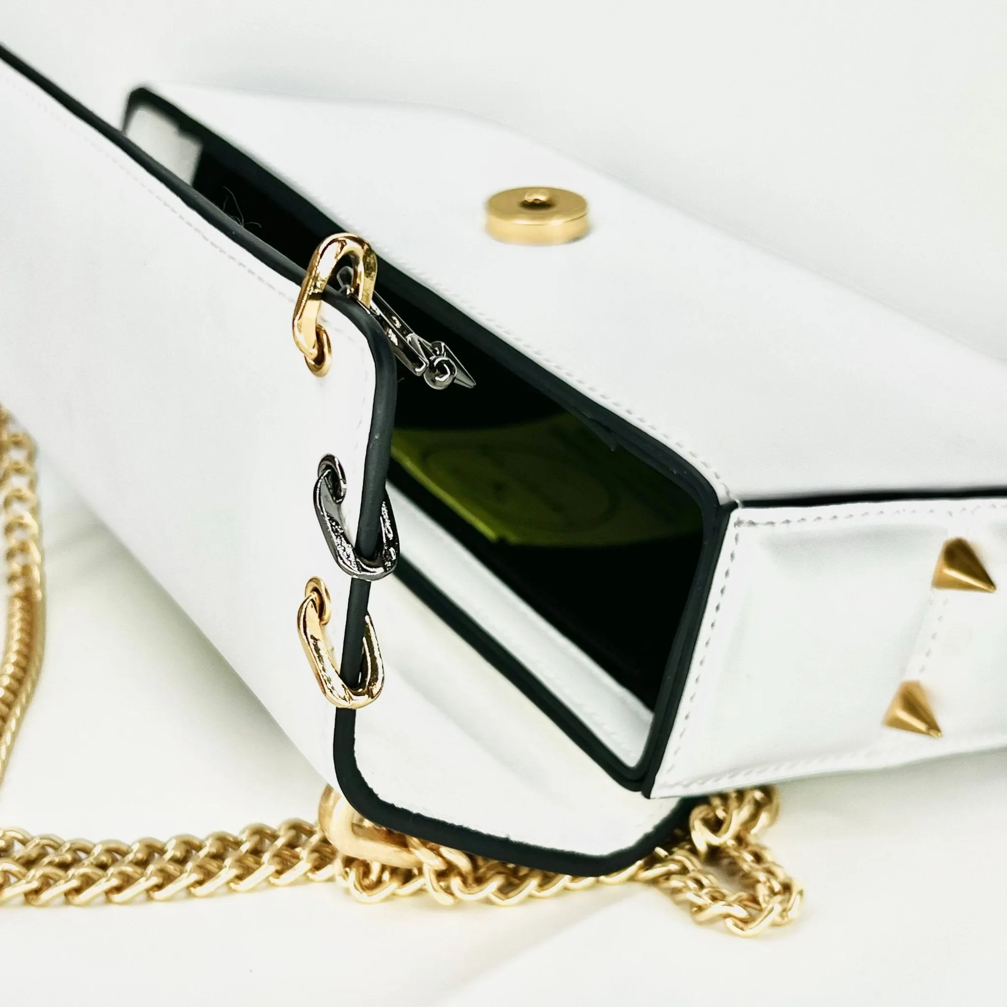 30H Asymmetrical Chain Bag in White
