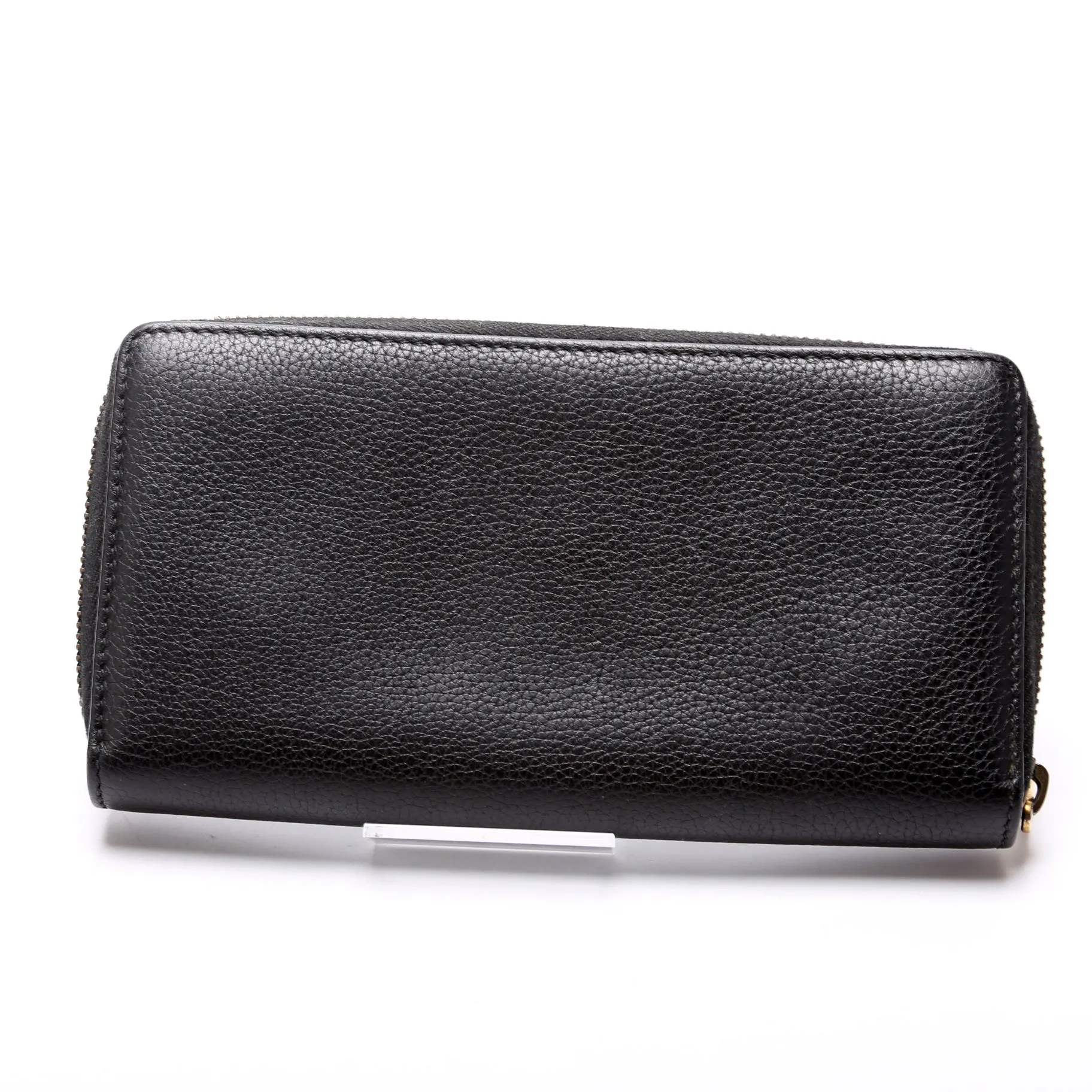 496317 Retro Logo Leather Zip Around Wallet