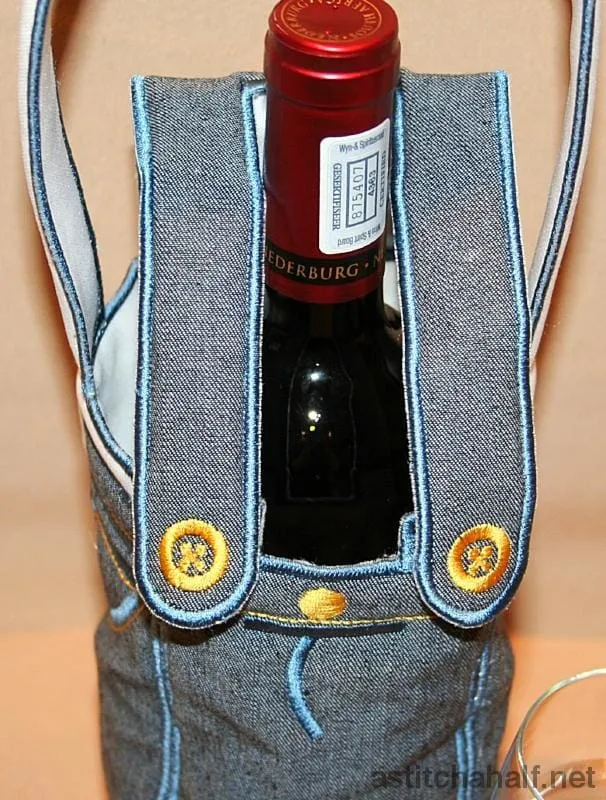 Applique Wine Bag Dungaree