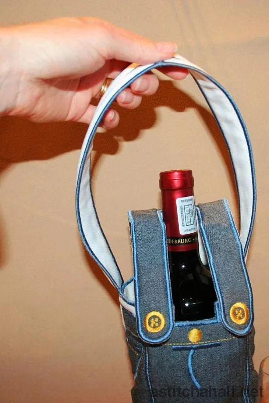 Applique Wine Bag Dungaree