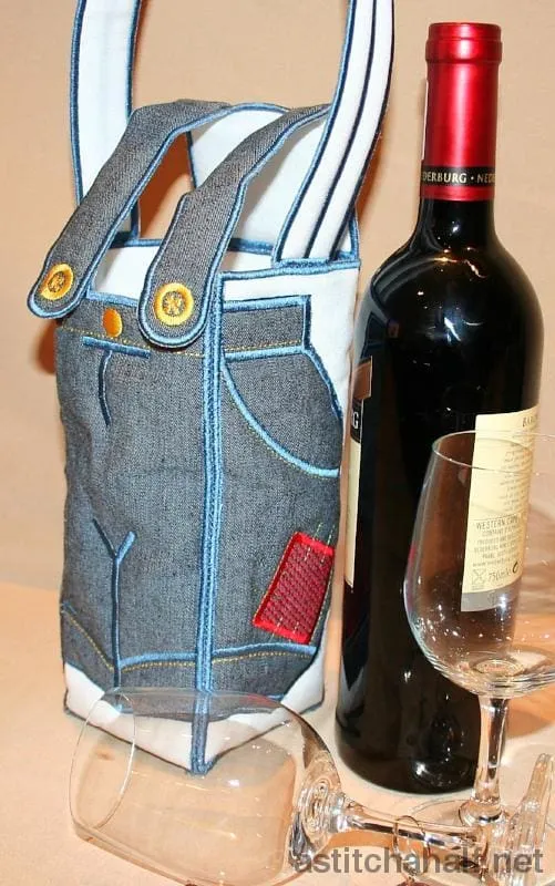 Applique Wine Bag Dungaree