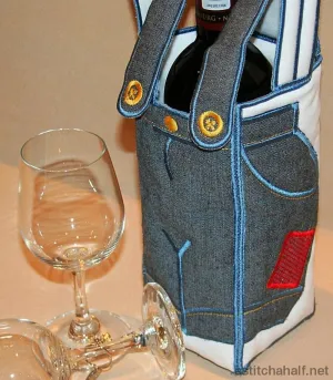 Applique Wine Bag Dungaree