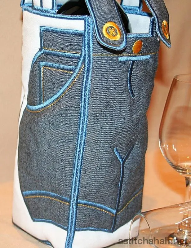 Applique Wine Bag Dungaree