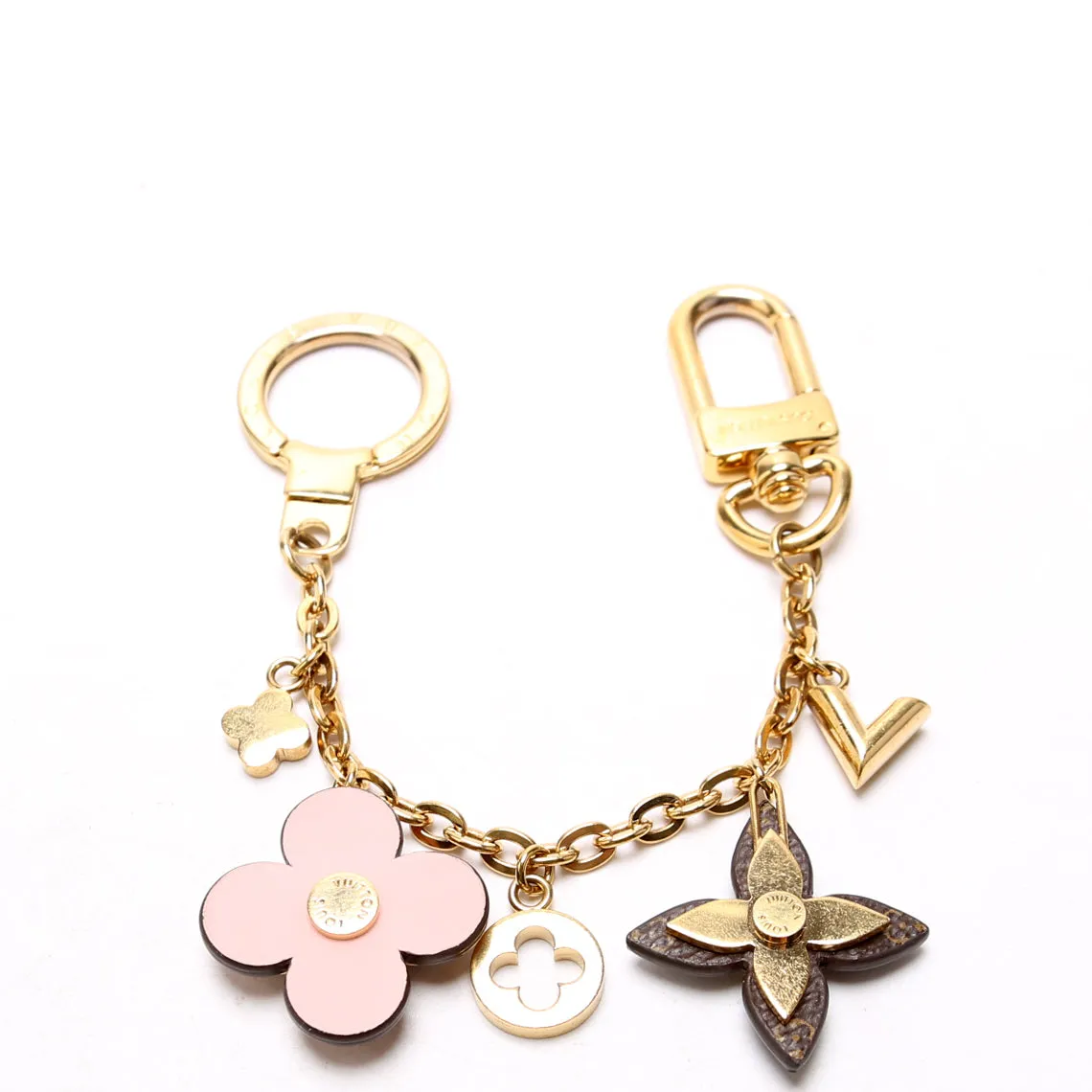 Blooming Flowers Chain Bag Charm Gold/Multicolor