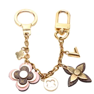Blooming Flowers Chain Bag Charm Gold/Multicolor