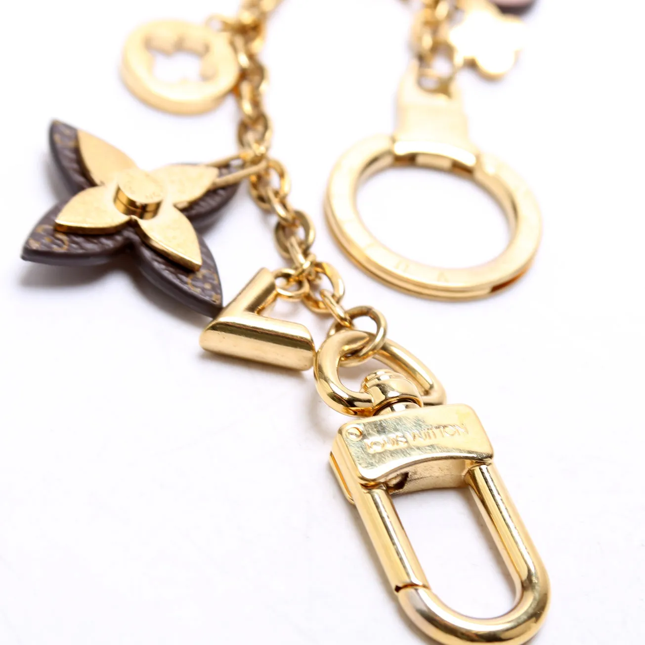 Blooming Flowers Chain Bag Charm Gold/Multicolor
