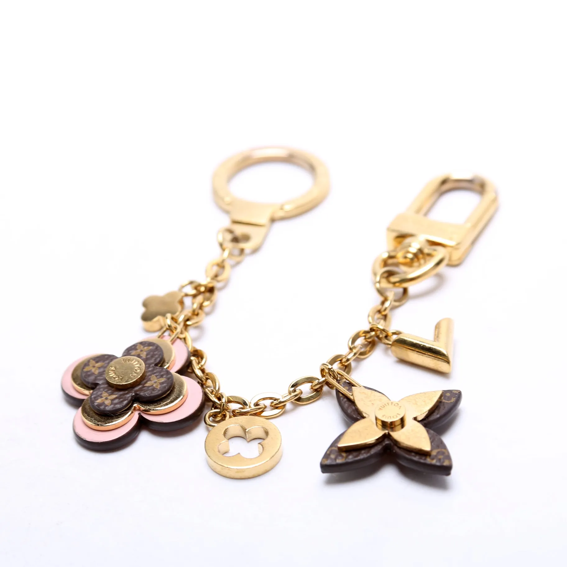 Blooming Flowers Chain Bag Charm Gold/Multicolor