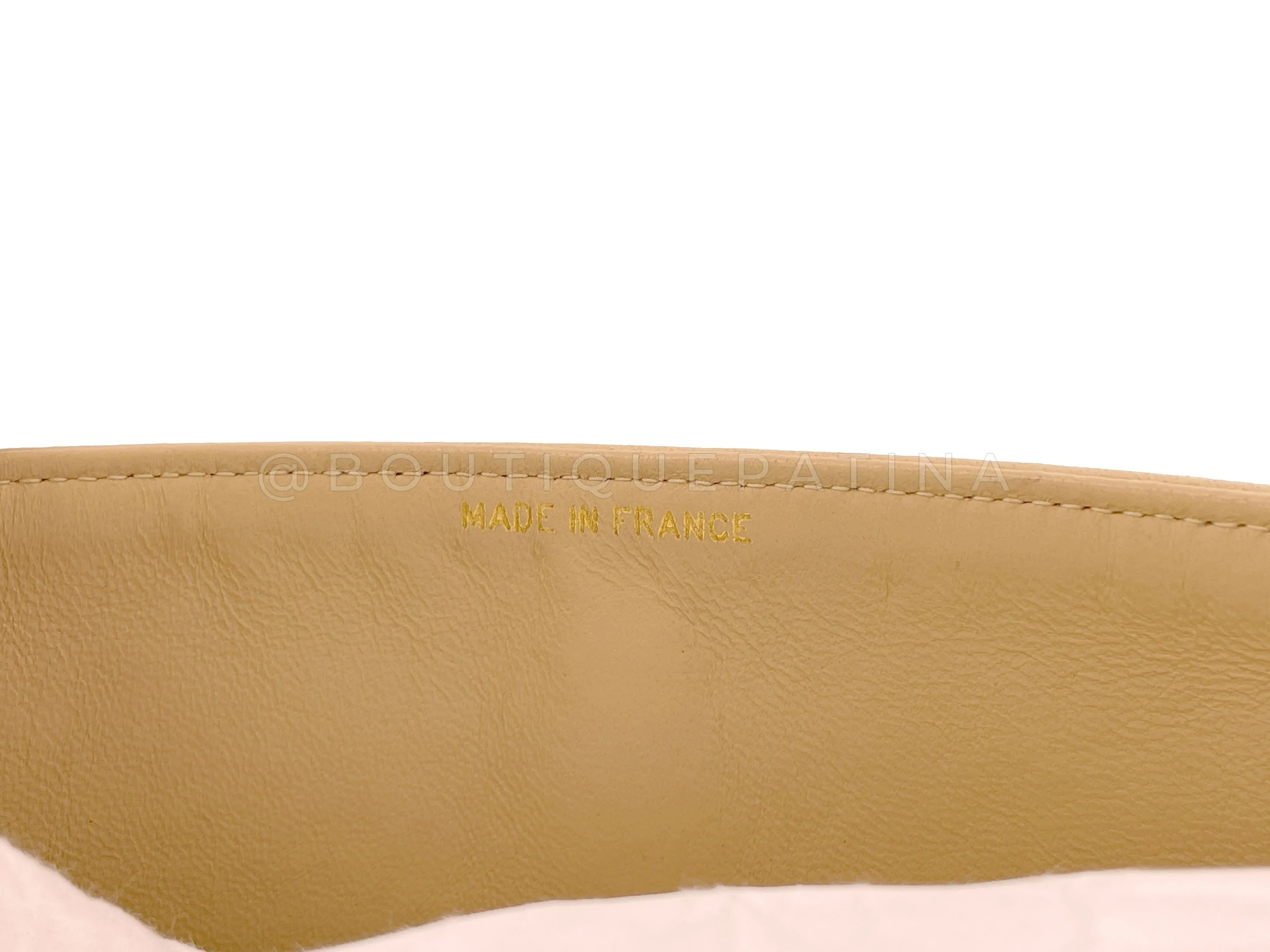 Chanel 1996 Vintage Beige Medium Classic Double Flap Bag 24k GHW