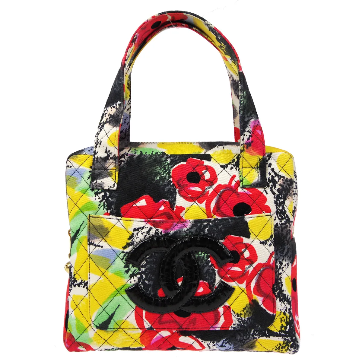CHANEL 1997 watercolour floral printed Handbag 66428