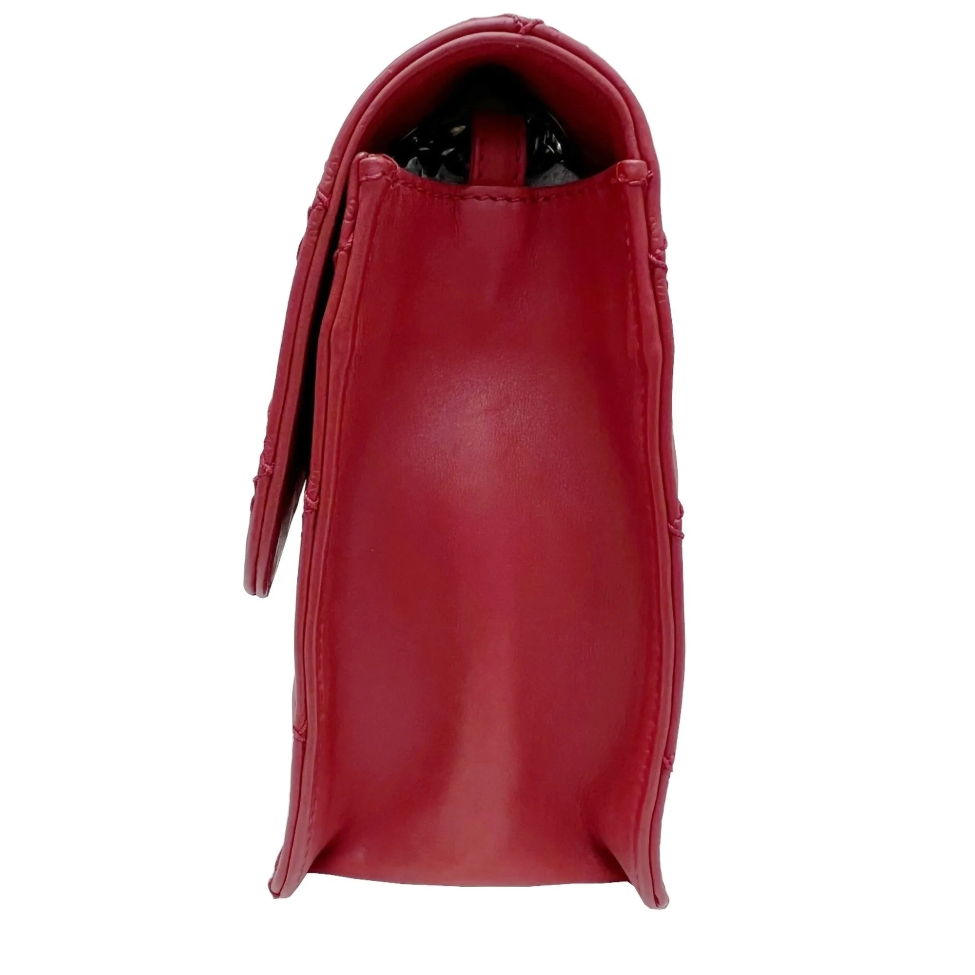 Chanel 2.55 matelasse chain shoulder bag red coco mark leather antique silver matte vintage metal fittings Matelasse Bag COCO