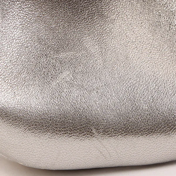 Chanel Around 1997 Made Turn-Lock Metal Clasp Chain Bag Silver