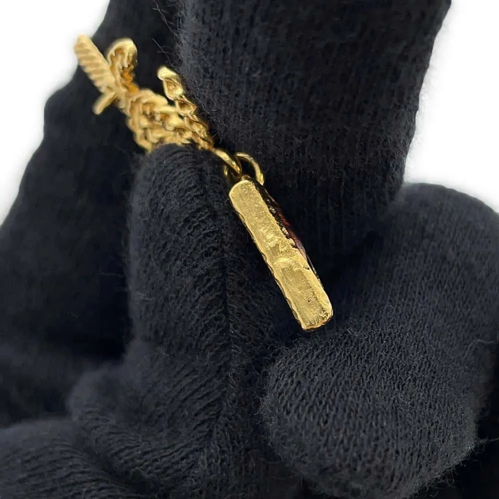 CHANEL Arrow Triangle Swing Necklace Gold AB0263 Metal