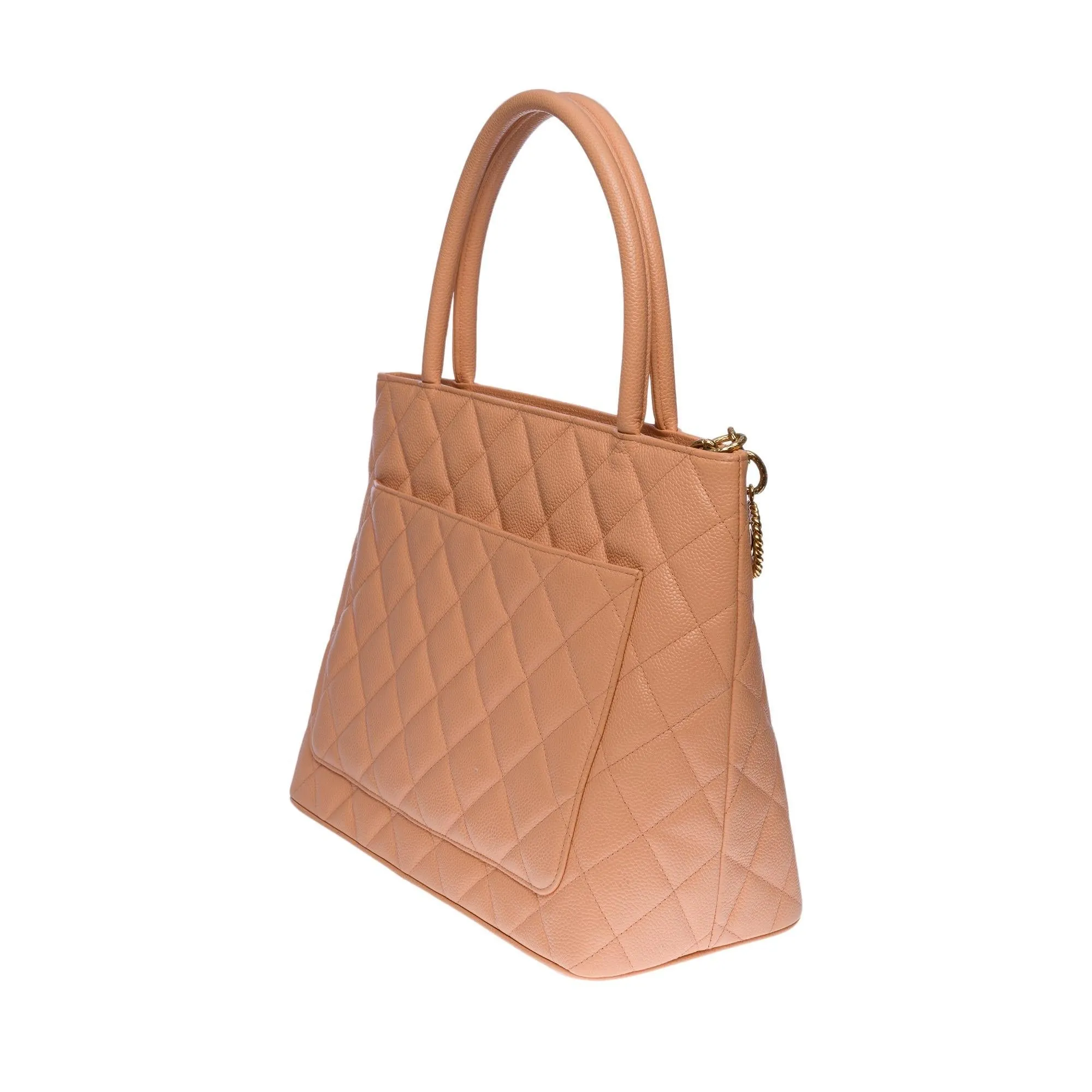 CHANEL Beautiful Cabas Medallion bag in salmon caviar leather, GHW