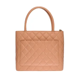 CHANEL Beautiful Cabas Medallion bag in salmon caviar leather, GHW