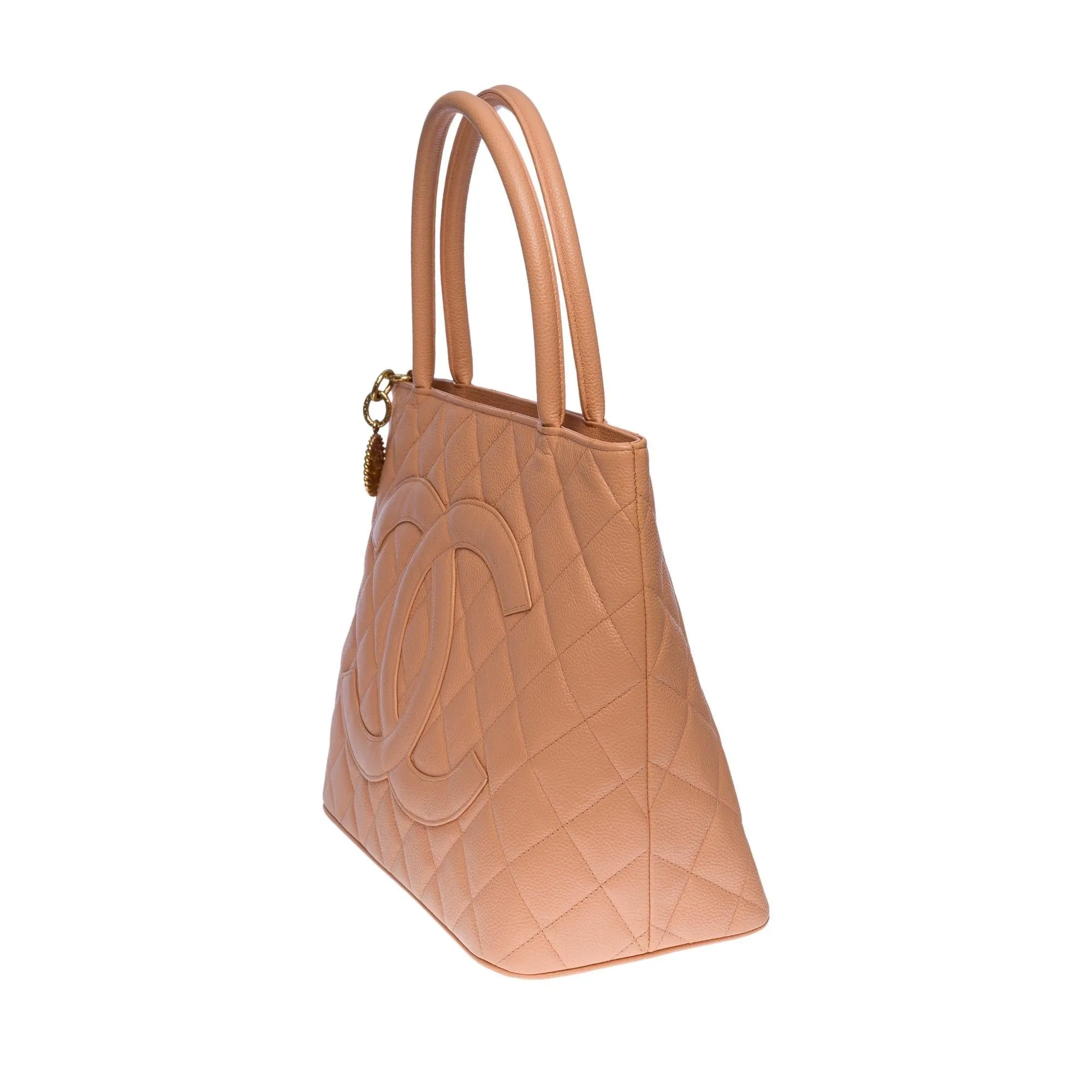 CHANEL Beautiful Cabas Medallion bag in salmon caviar leather, GHW