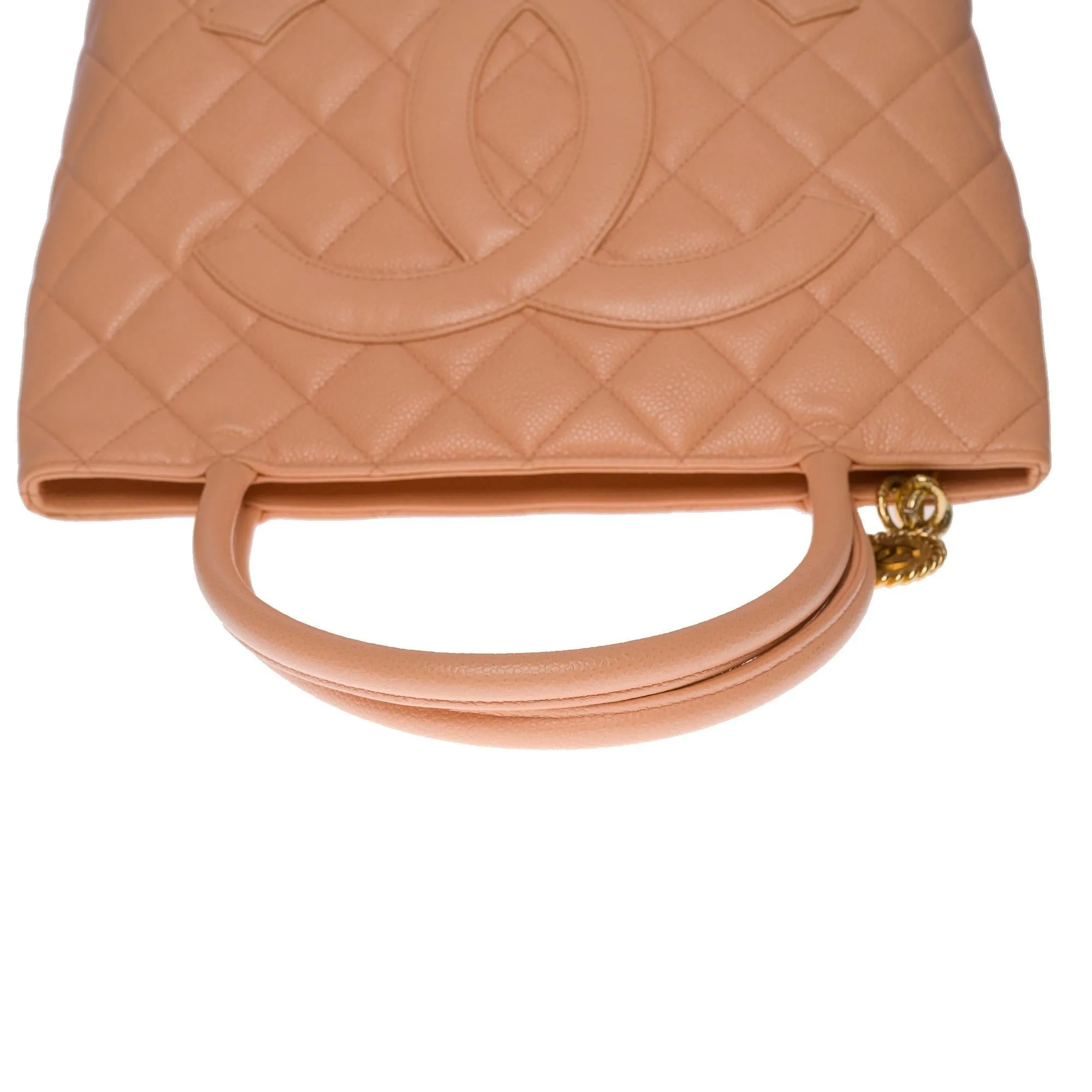 CHANEL Beautiful Cabas Medallion bag in salmon caviar leather, GHW