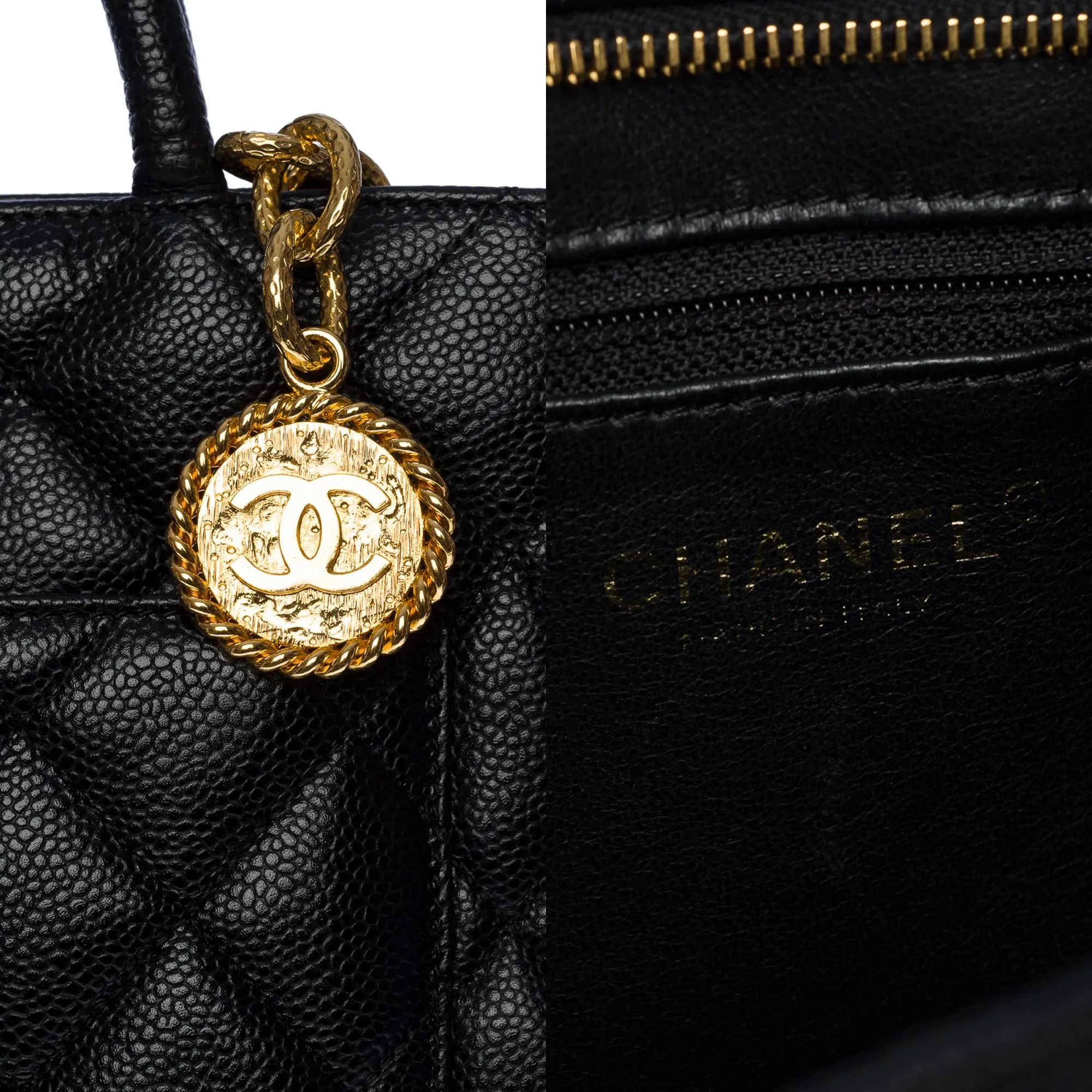 CHANEL Beautiful Medaillon Tote bag in black caviar leather, GHW