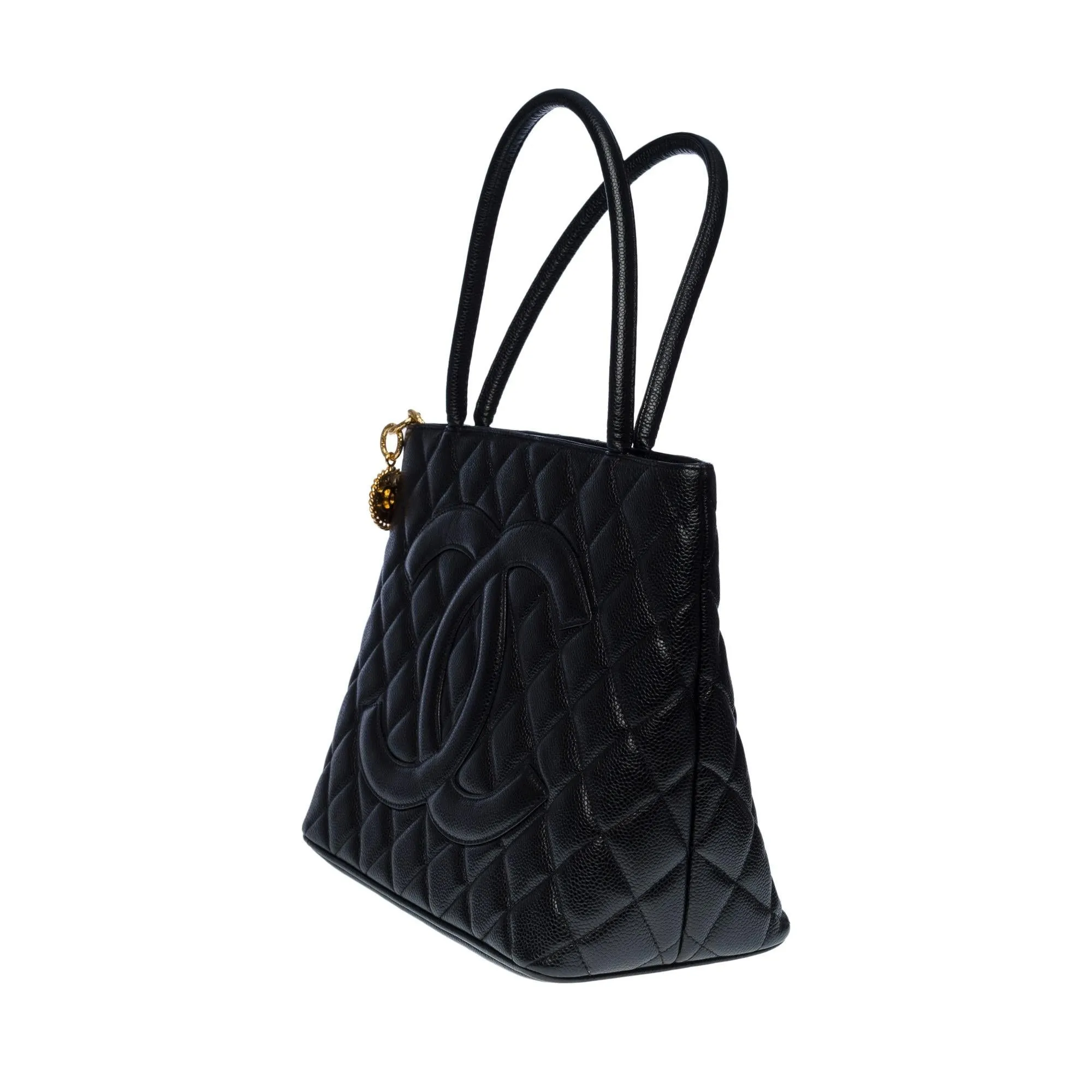 CHANEL Beautiful Medaillon Tote bag in black caviar leather, GHW