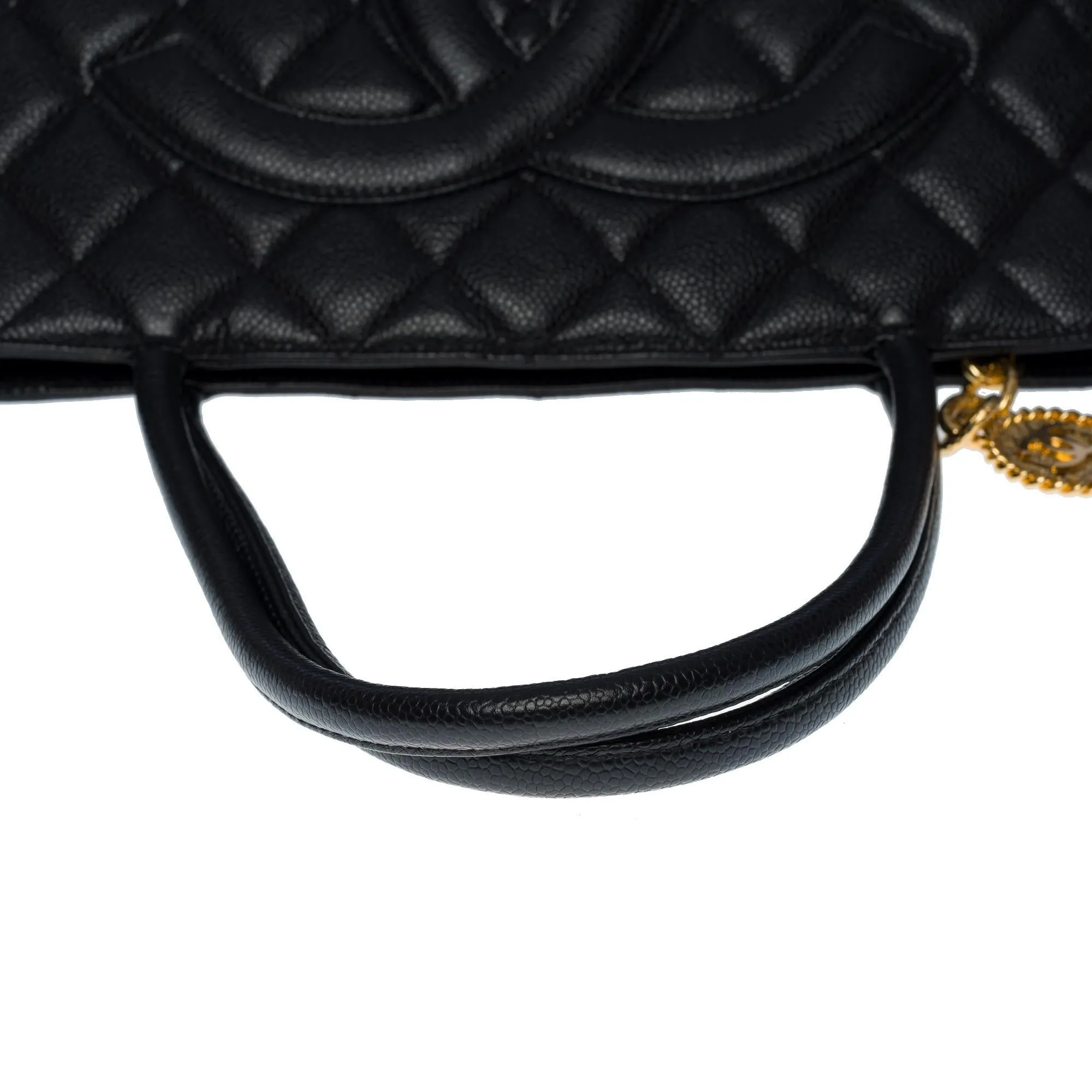 CHANEL Beautiful Medaillon Tote bag in black caviar leather, GHW