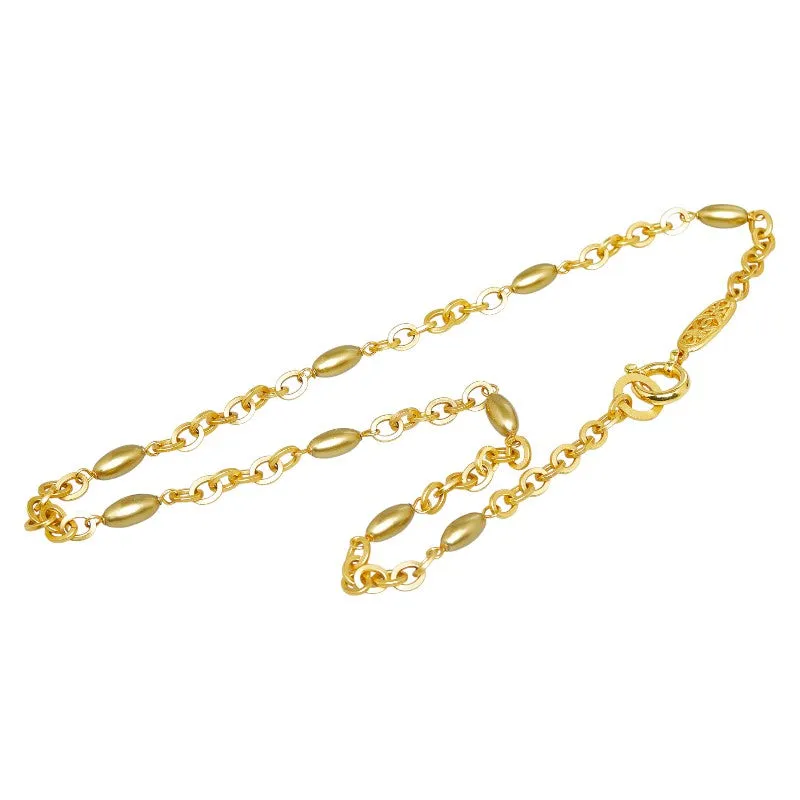 Chanel CC Beaded Chain Necklace  Metal Necklace in Good condition