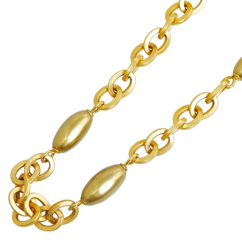 Chanel CC Beaded Chain Necklace  Metal Necklace in Good condition