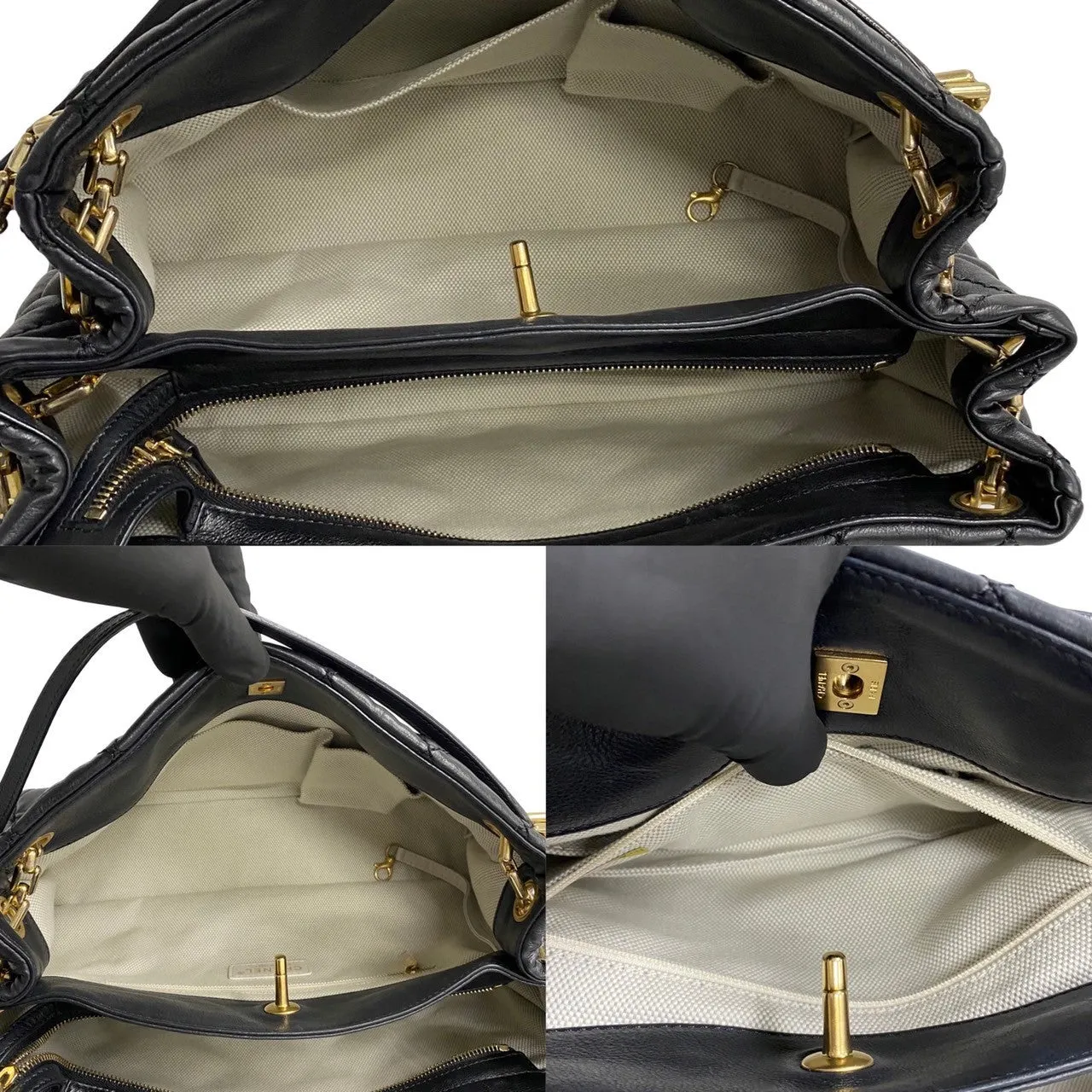 Chanel CC Quilted Retro Chain Tote Leather Tote Bag in Excellent condition