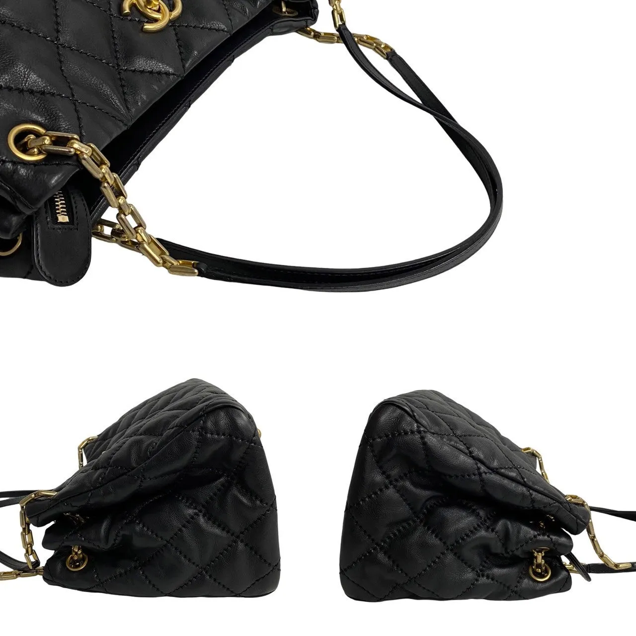 Chanel CC Quilted Retro Chain Tote Leather Tote Bag in Excellent condition