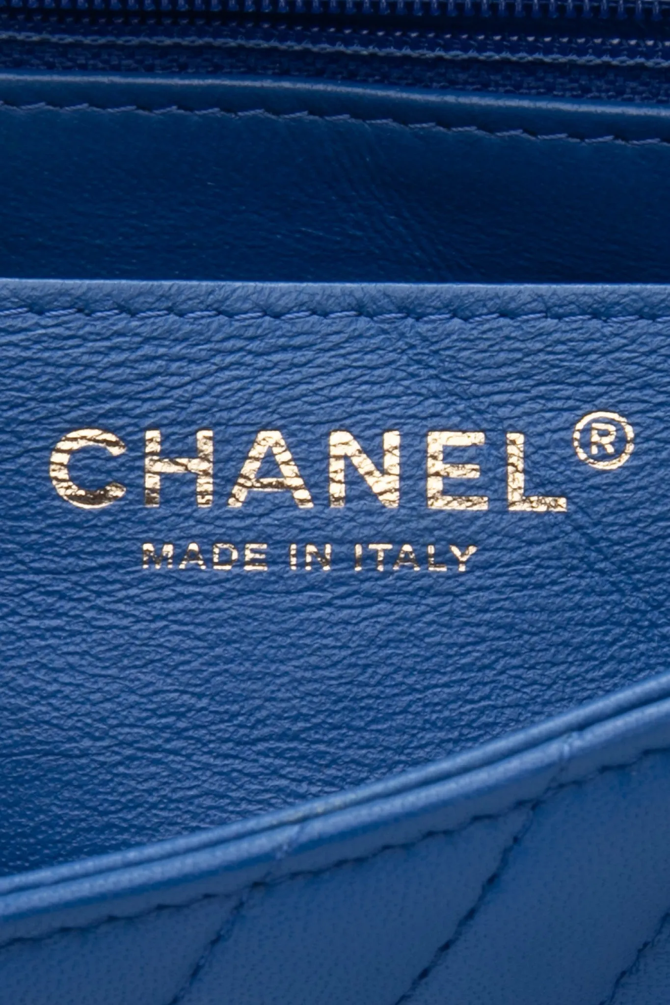 CHANEL Chevron Lambskin Blue Leather Square Mini Flap Bag