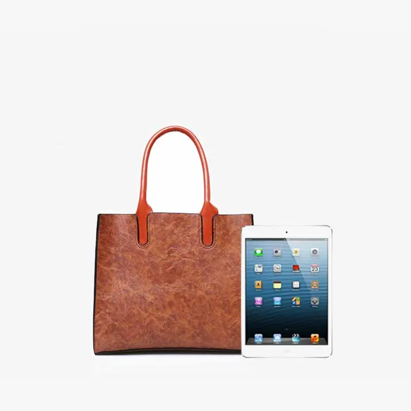 Classic Business Tote For Women Commuter Leather Bag Set