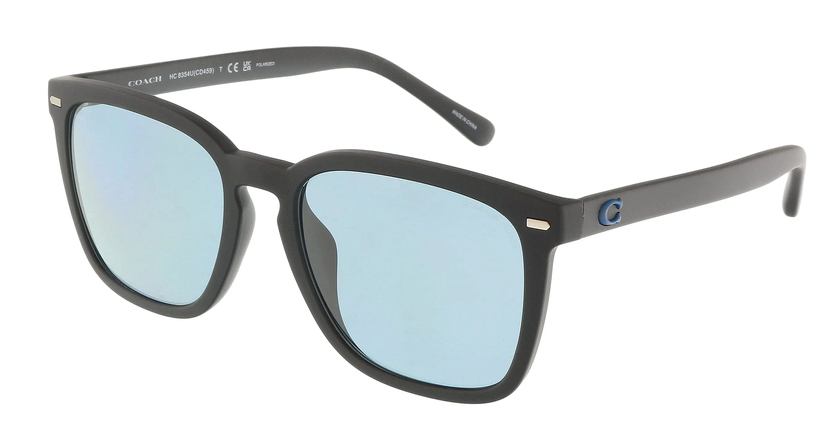 Coach 0HC8354U 57202V Transparent Grey Square Full Rim Sunglasses
