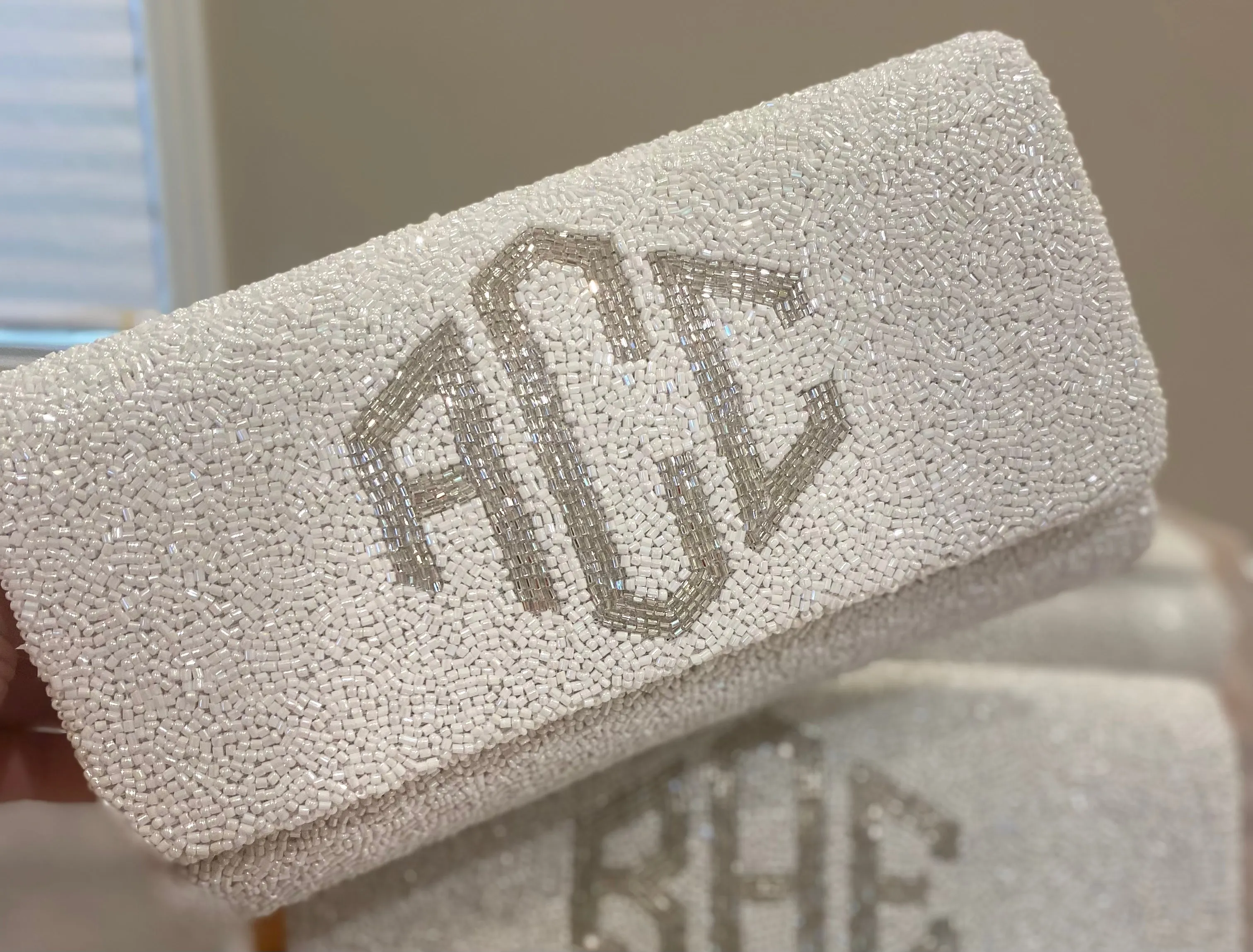 Diamond Initial Monogram Clutch