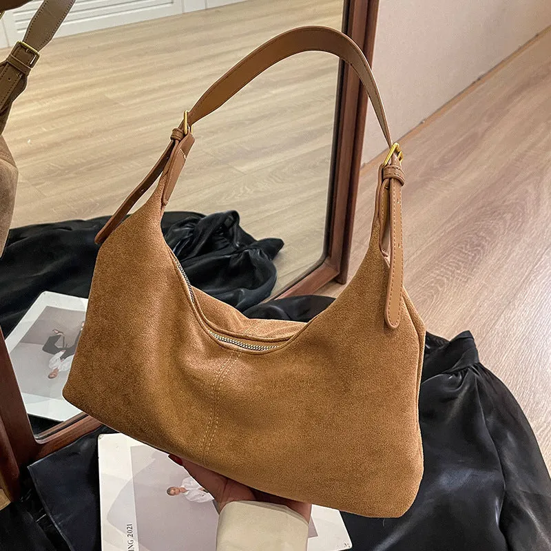 Frosted Vintage Female Large-capacity Crossbody Bag