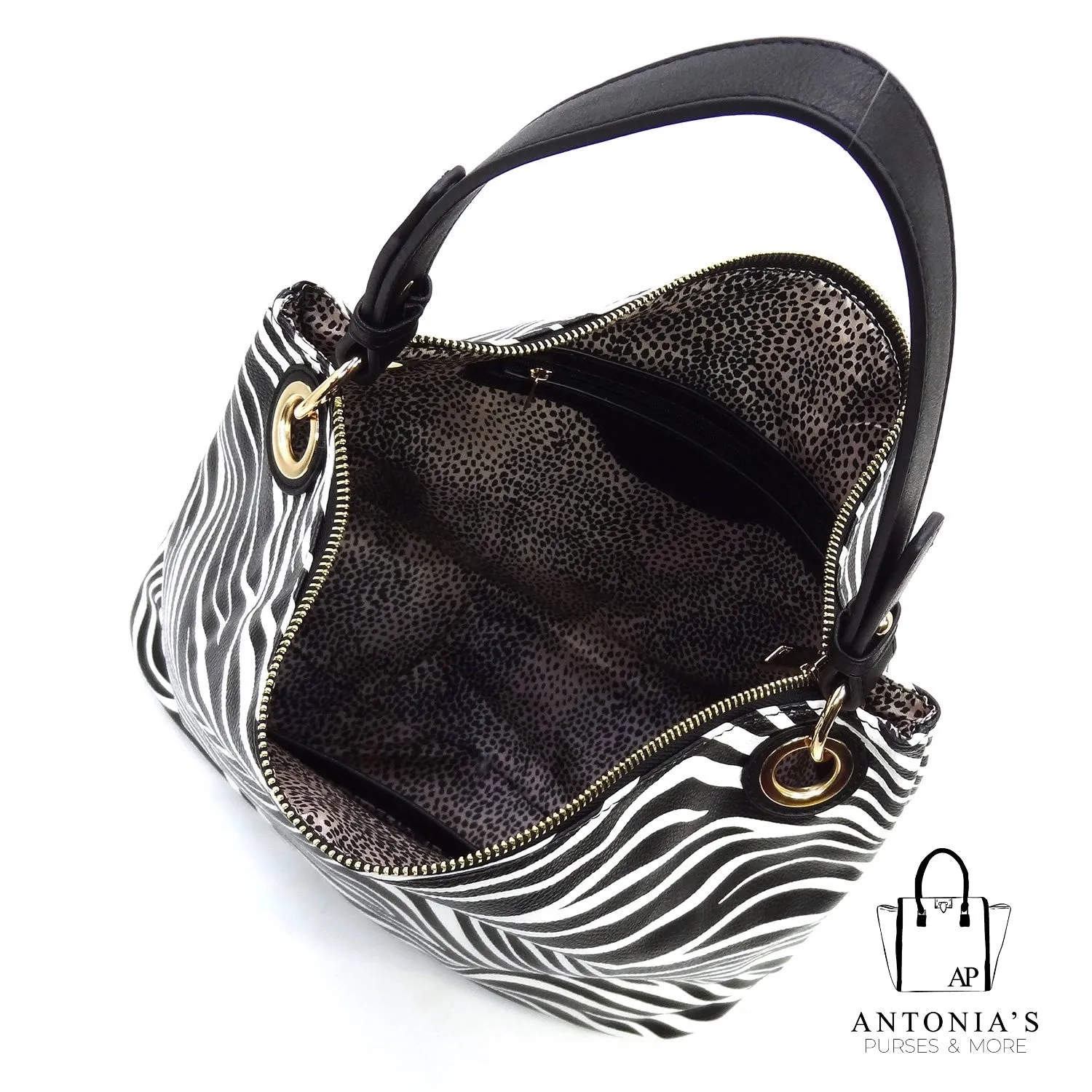 Isabelle Zebra Printed Shoulder Bag Hobo