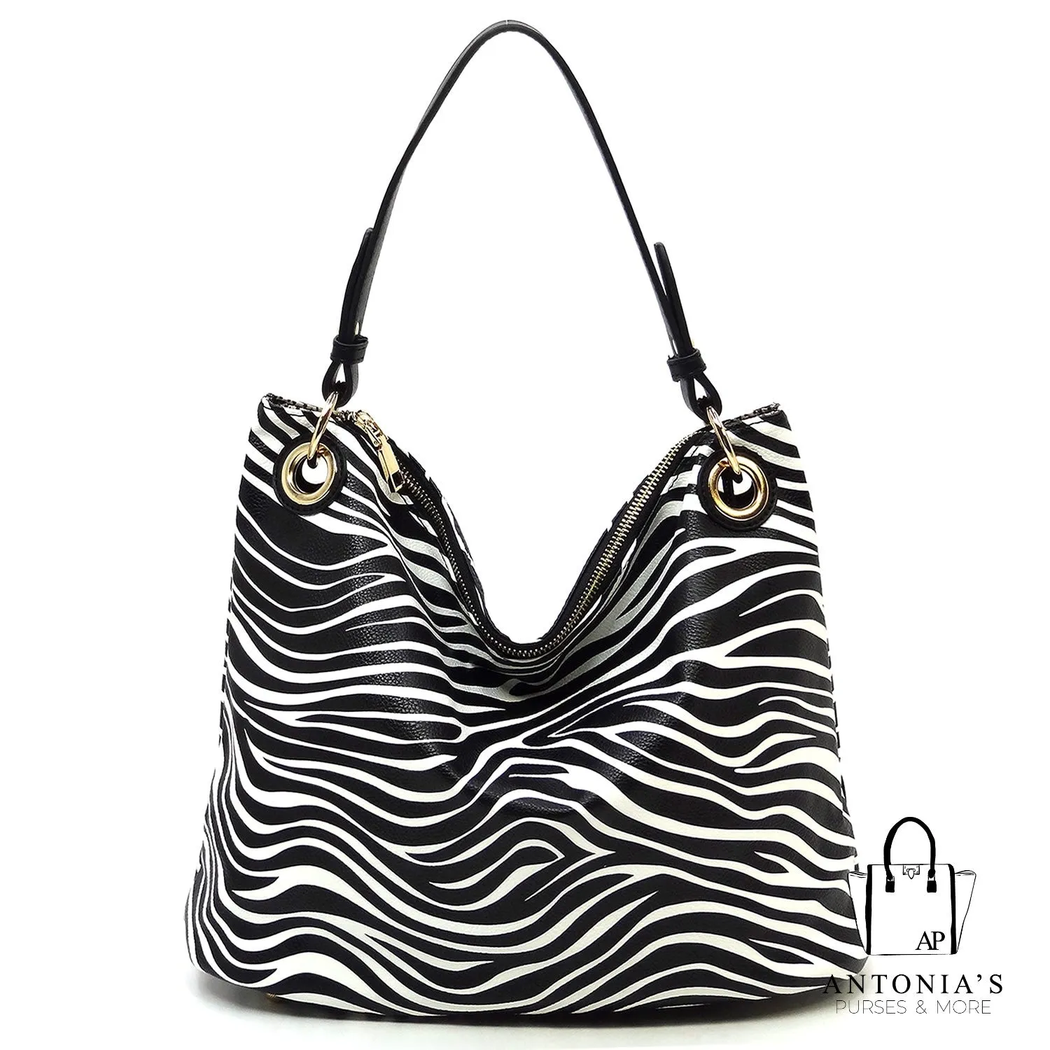 Isabelle Zebra Printed Shoulder Bag Hobo