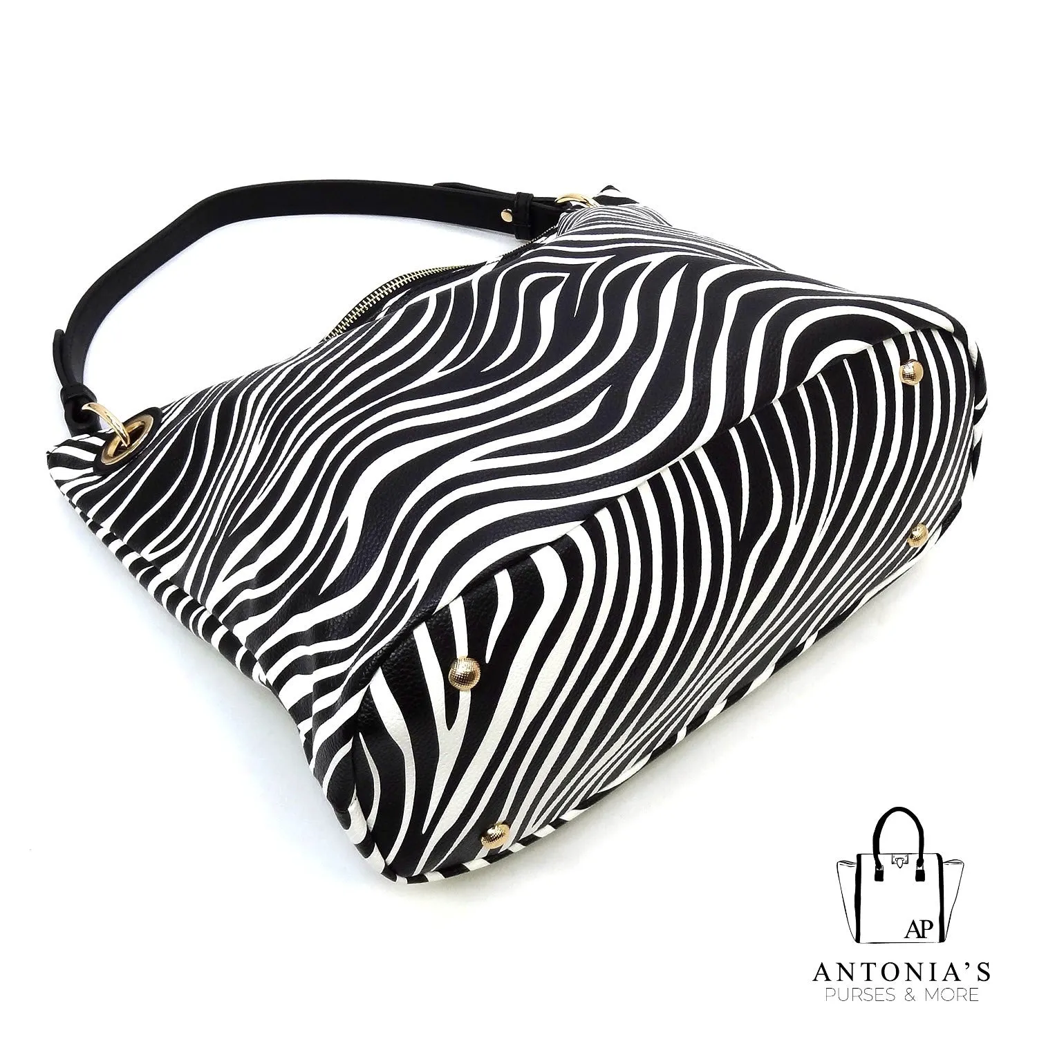 Isabelle Zebra Printed Shoulder Bag Hobo
